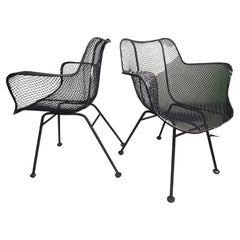 Mid-Century Modern Sculptura Outdoor Dining Lounge Chairs by Russell Woodard