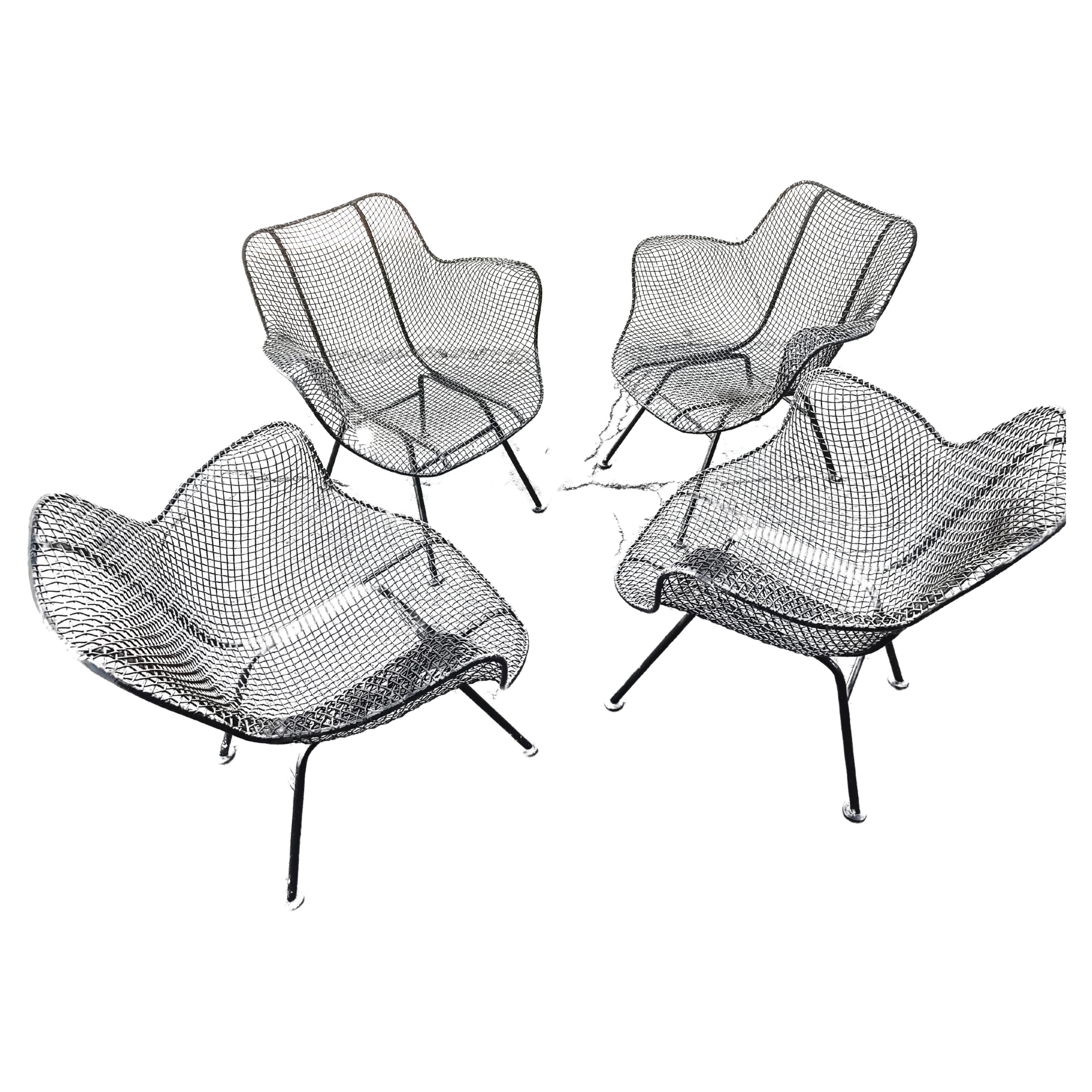 Mid Century Modern Sculptura Set of 4 Armchairs by Russell Woodard C1960 For Sale