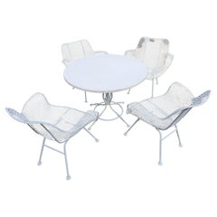 Mid-Century Modern Sculptura Set of Five Outdoor Dining by Russell Woodard C1960