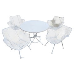 Mid-Century Modern Sculptura Set of Five Outdoor Dining by Russell Woodard C1960