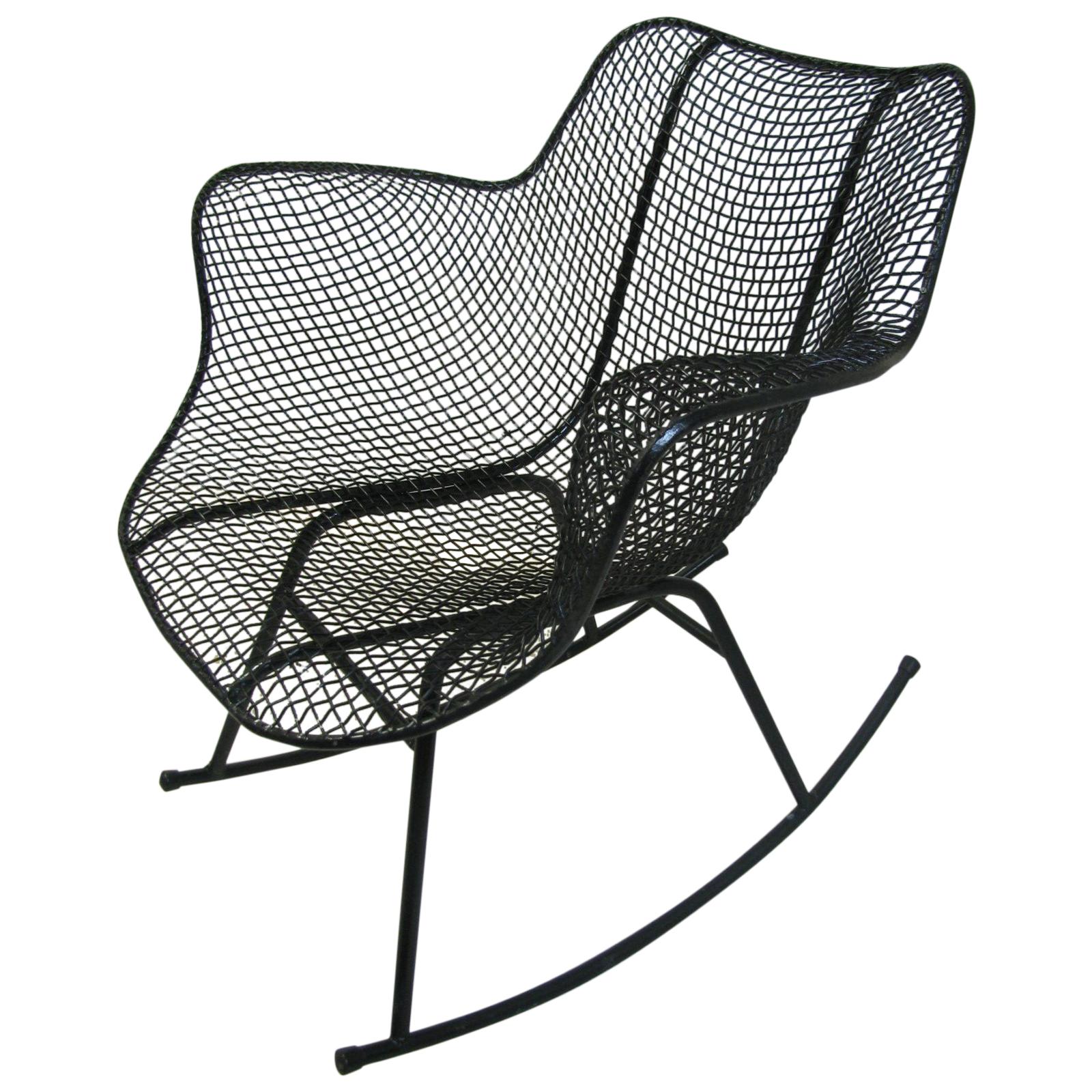 Mid-Century Modern Sculptura Wire Mesh Rocking Chair by Russell Woodard