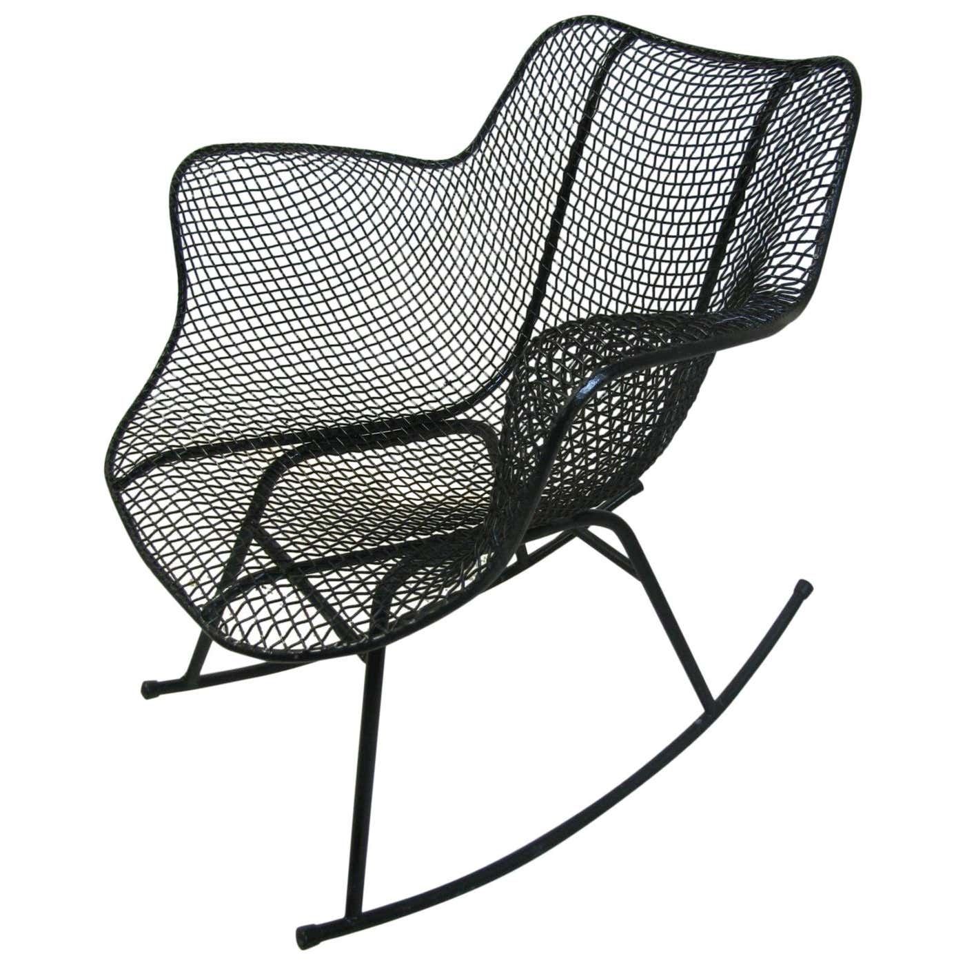 Mid-Century Modern Sculptura Wire Mesh Rocking Chair by Russell Woodard ...