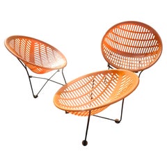 Mid-Century Modern Sculptural 3 Lounge Chairs by Solair "Motel Chairs " Canada