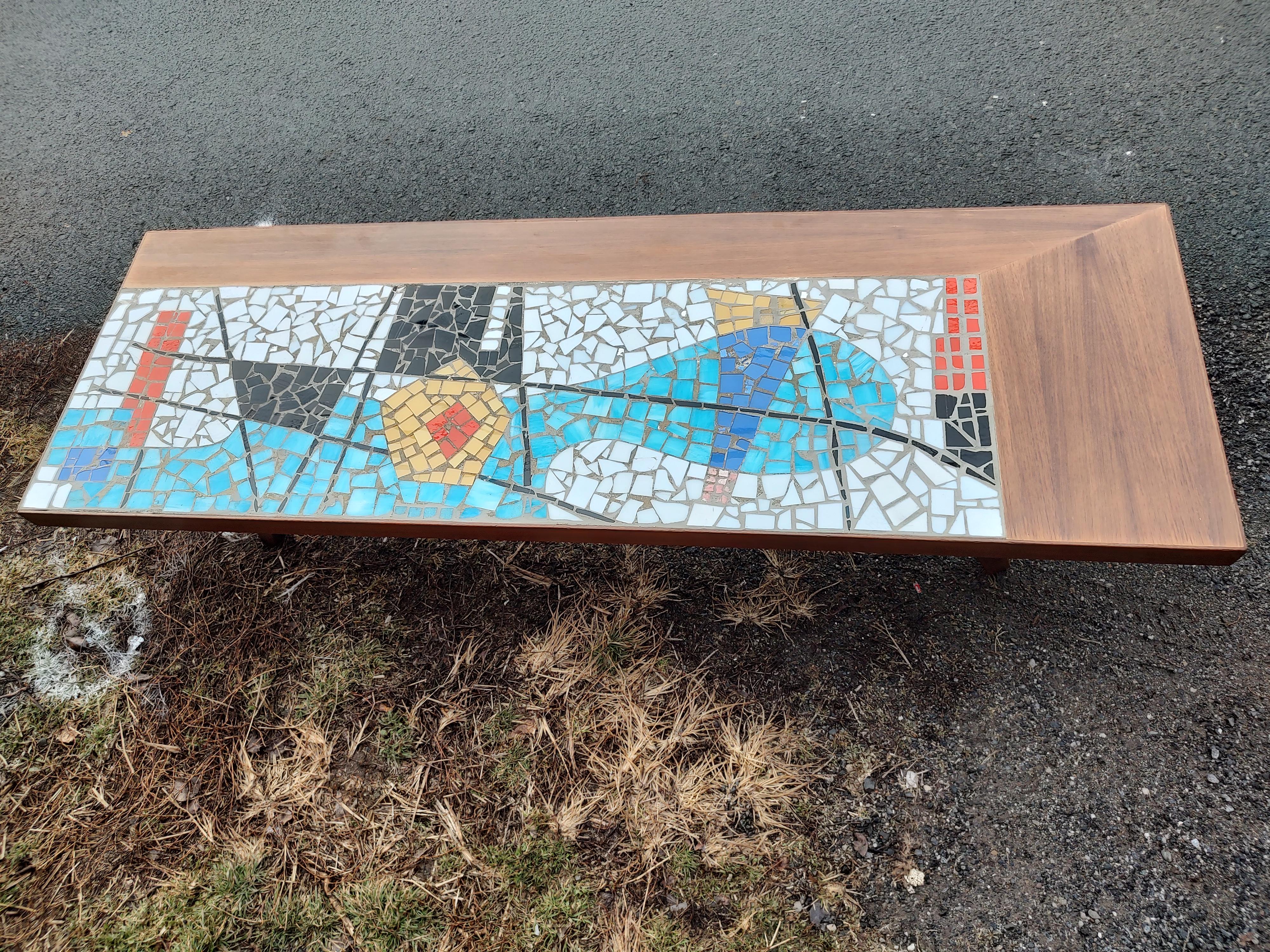 Mid-Century Modern Sculptural Abstract Mosaic Glass Tile Cocktail Table, C1955 For Sale 1