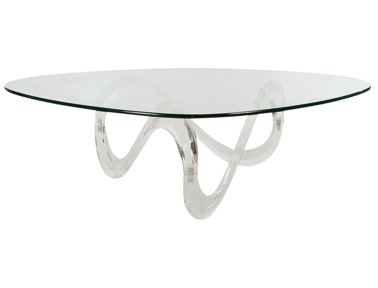 German Mid-Century Modern Sculptural Acrylic Lucite Cocktail Table by Knut Hesterberg 