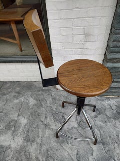 Mid-Century Modern Sculptural Adjustable Stool for Work Draftsman