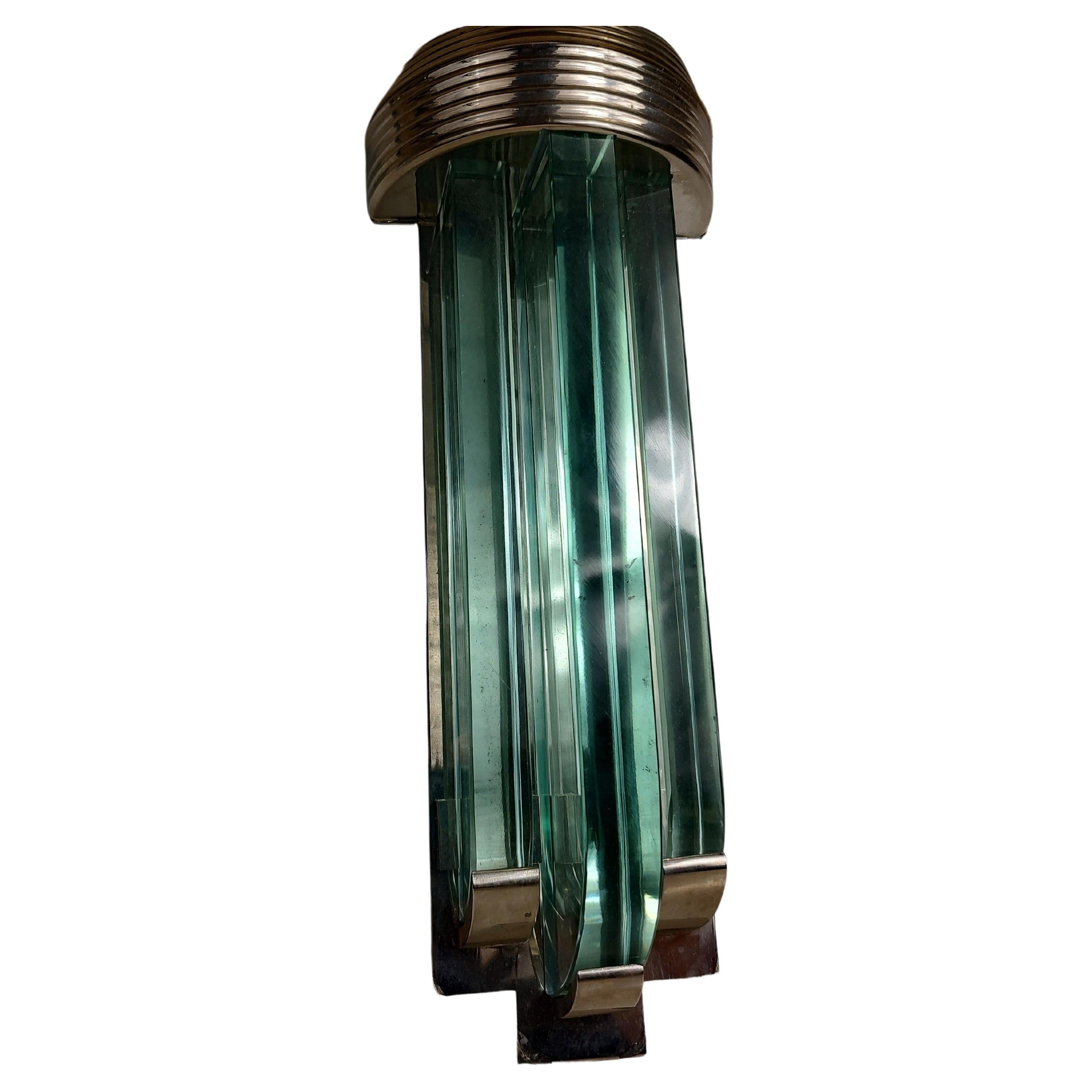 Beveled Mid-Century Modern Sculptural Art Deco Styled Wall Sconces