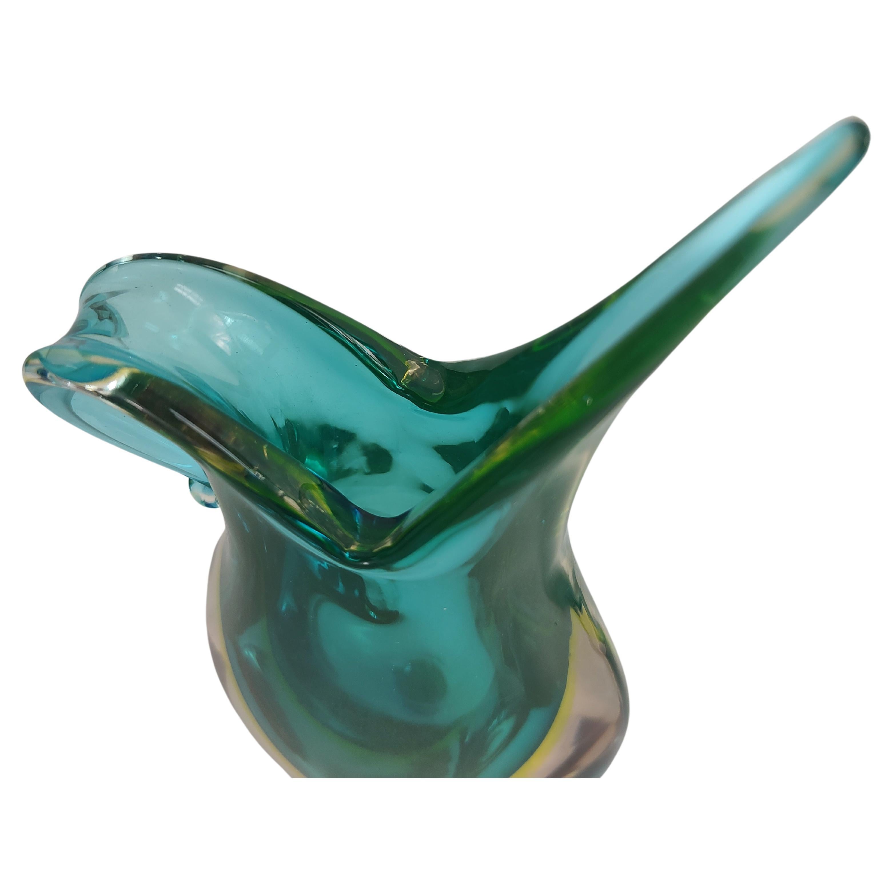 Mid-Century Modern Mid Century Modern Sculptural Art Glass Murano Vases attributed to Flavio Poli For Sale