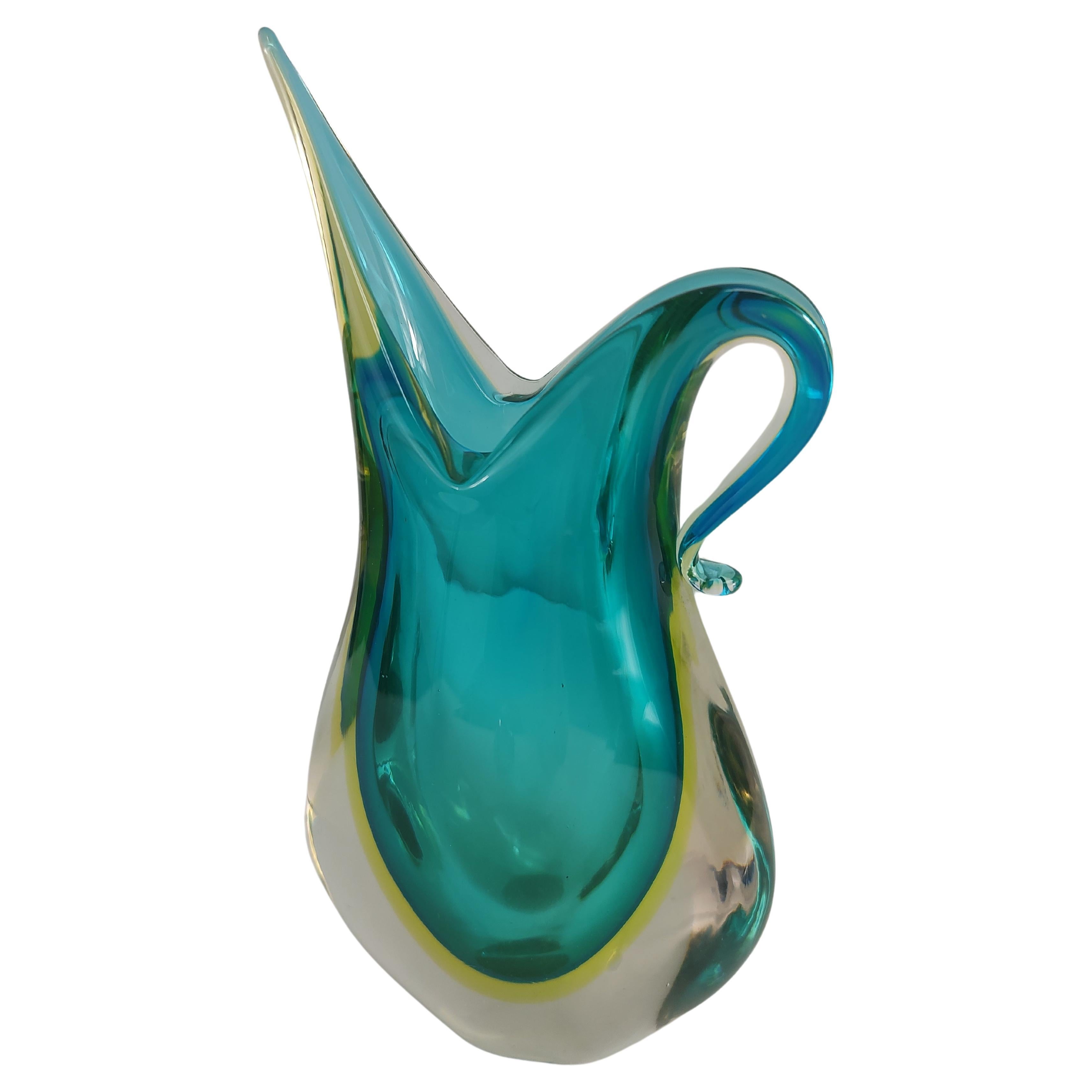 Italian Mid Century Modern Sculptural Art Glass Murano Vases attributed to Flavio Poli For Sale