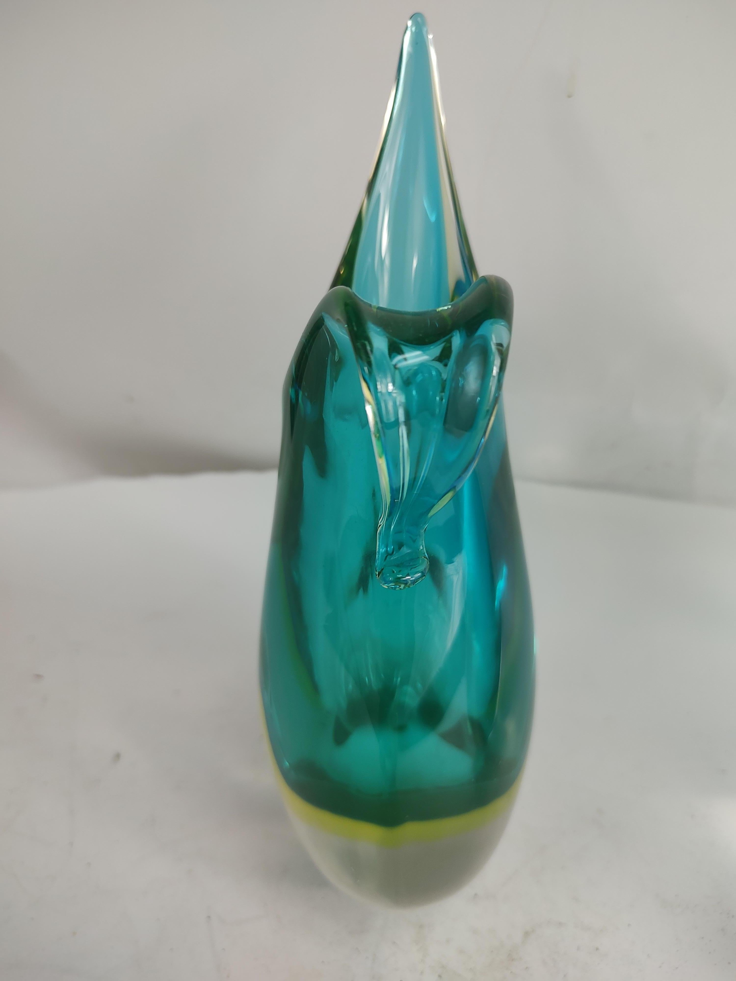 Mid Century Modern Sculptural Art Glass Murano Vases attributed to Flavio Poli  For Sale 4
