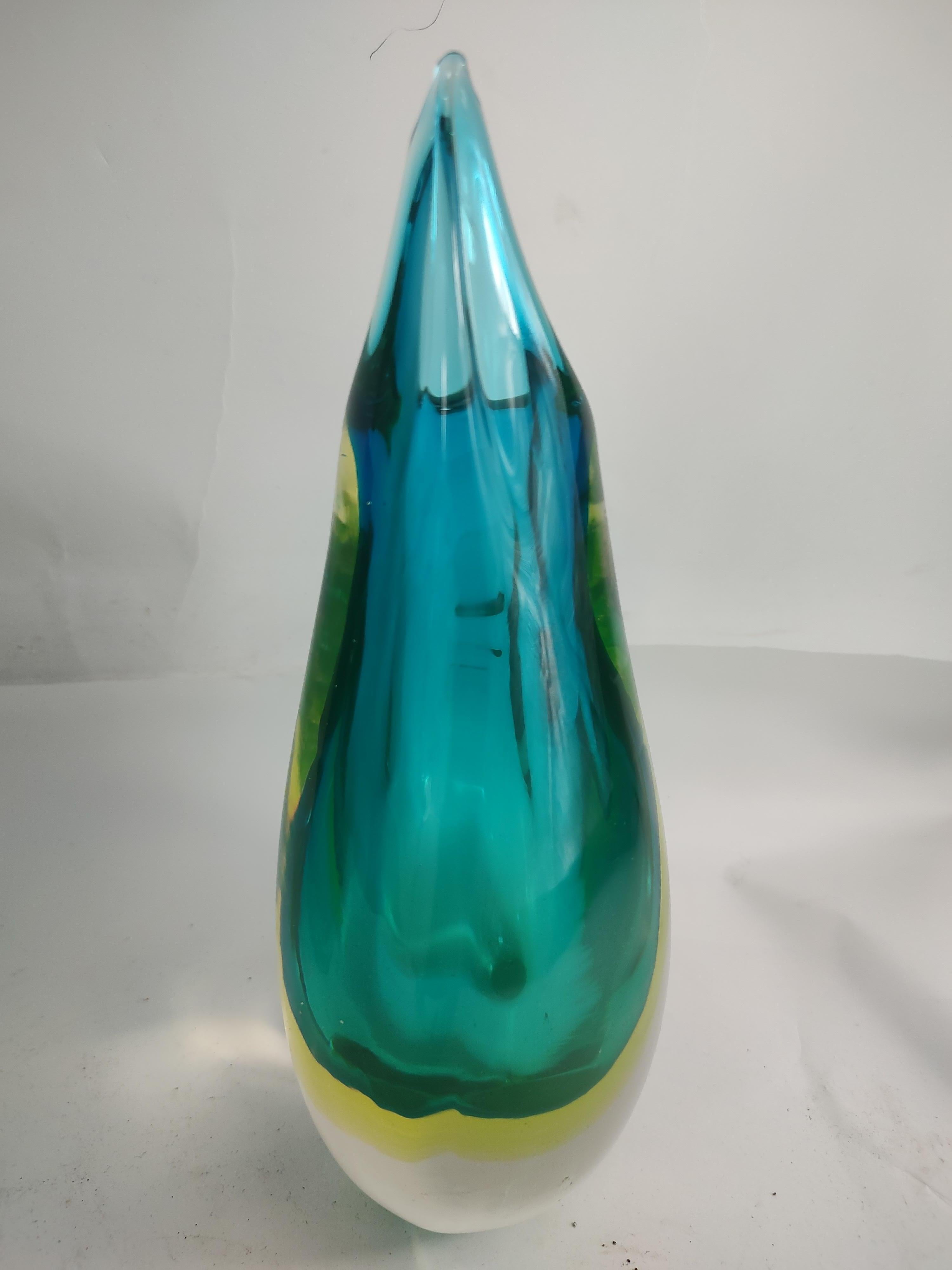 Mid Century Modern Sculptural Art Glass Murano Vases attributed to Flavio Poli  For Sale 5