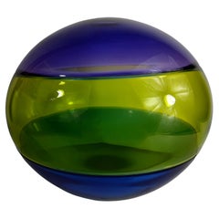 Mid-Century Modern Sculptural Art Glass Vase Bowl Sculpture