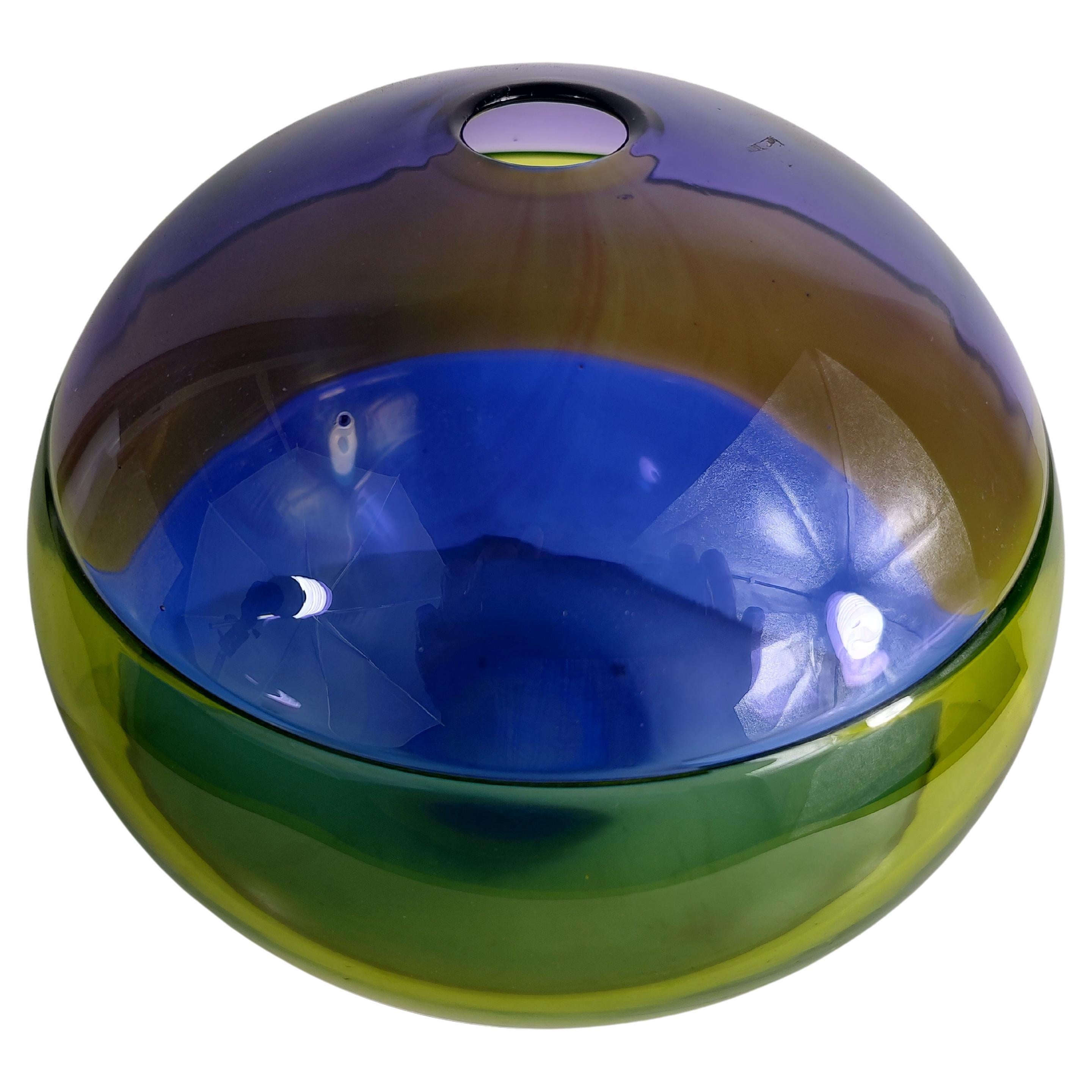 Mid-Century Modern Sculptural Art Glass Vase Bowl Sculpture