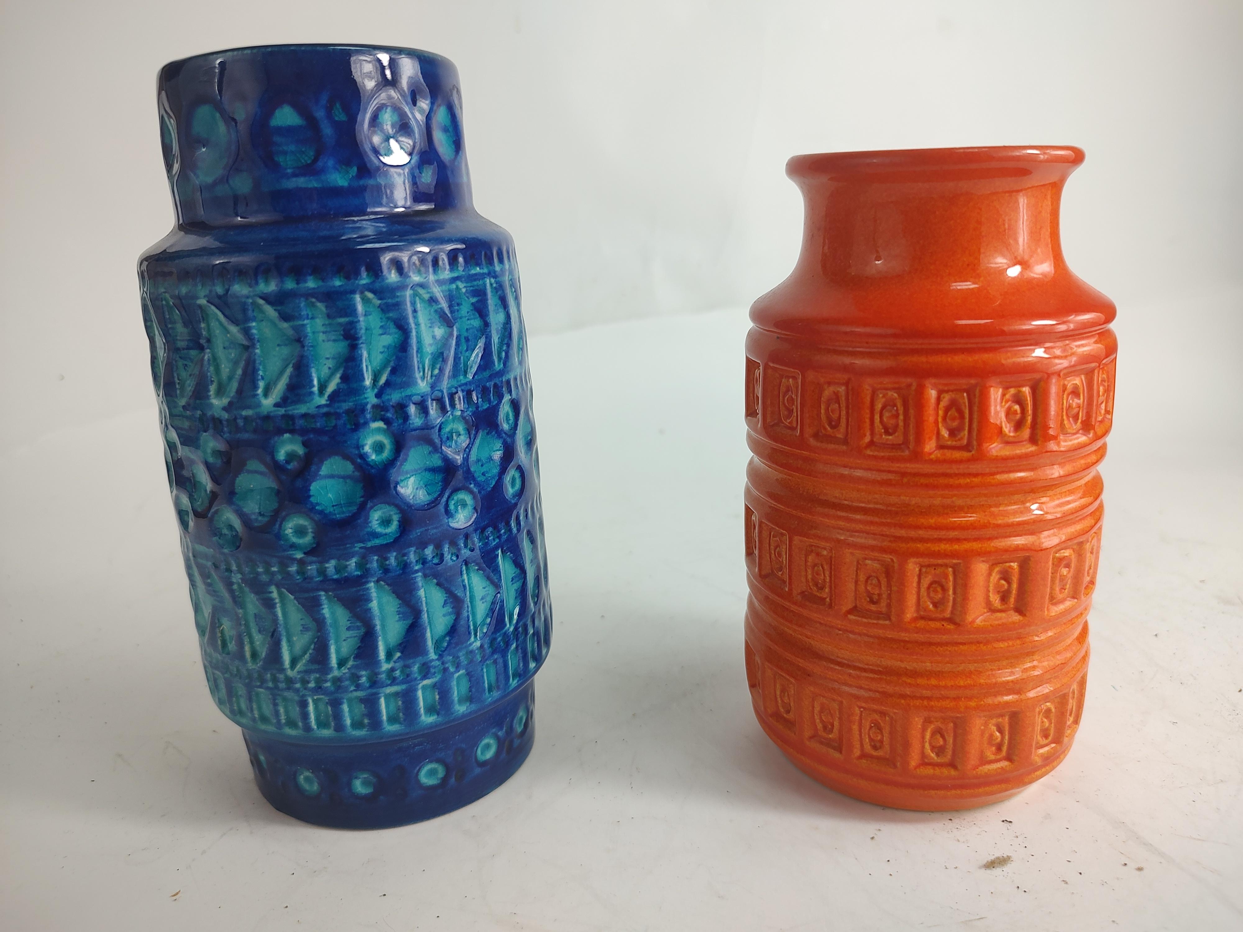 Mid Century Modern Sculptural Art Pottery Vases Scheurich & Bay West Germany  For Sale 1