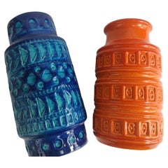 Vases en poterie d'art sculpturale moderne du milieu du siècle Scheurich & Bay West Germany