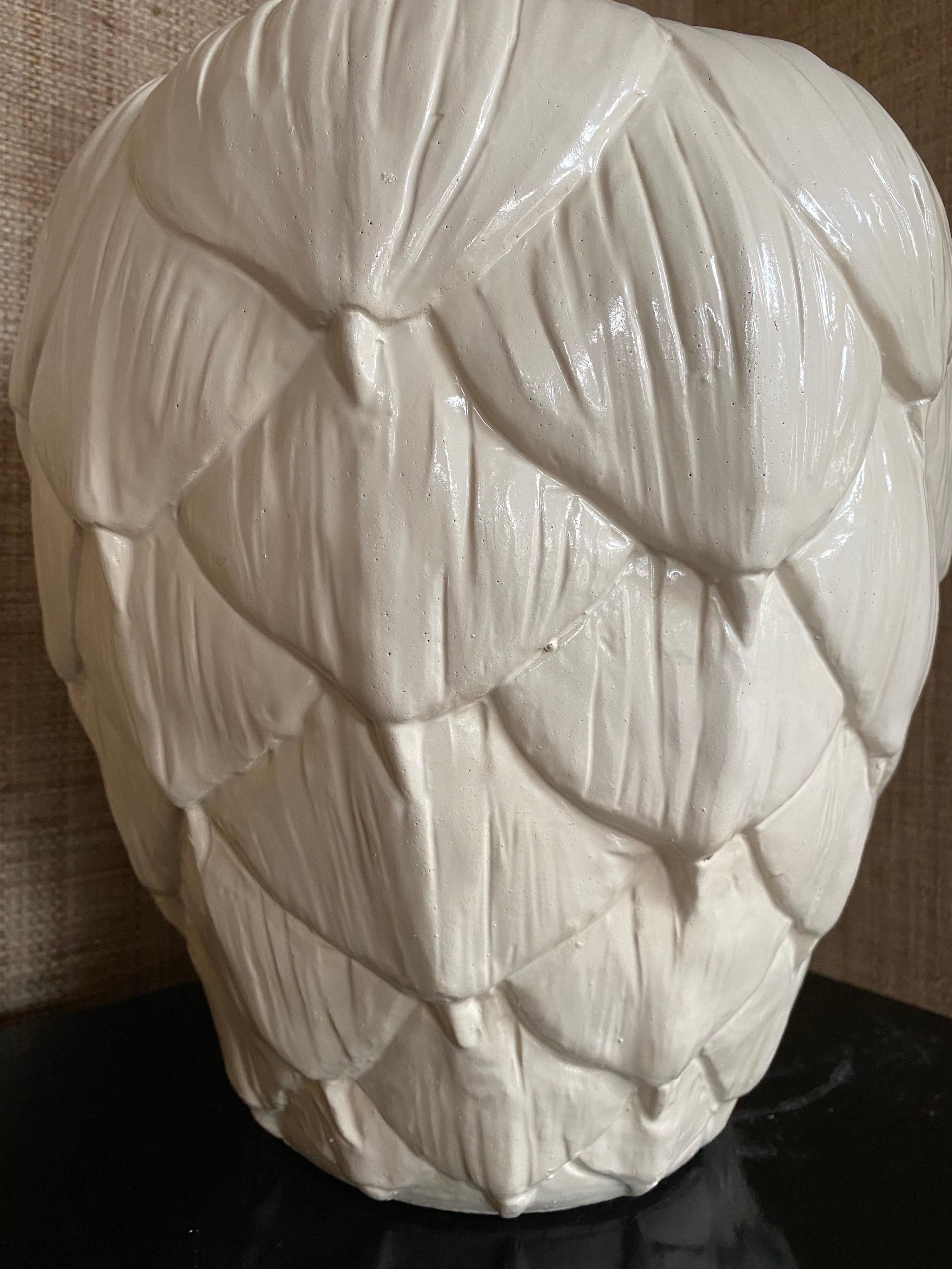 Mid-Century Modern Sculptural Artichoke Leaf Plaster Table Lamp, 1960s For Sale 1