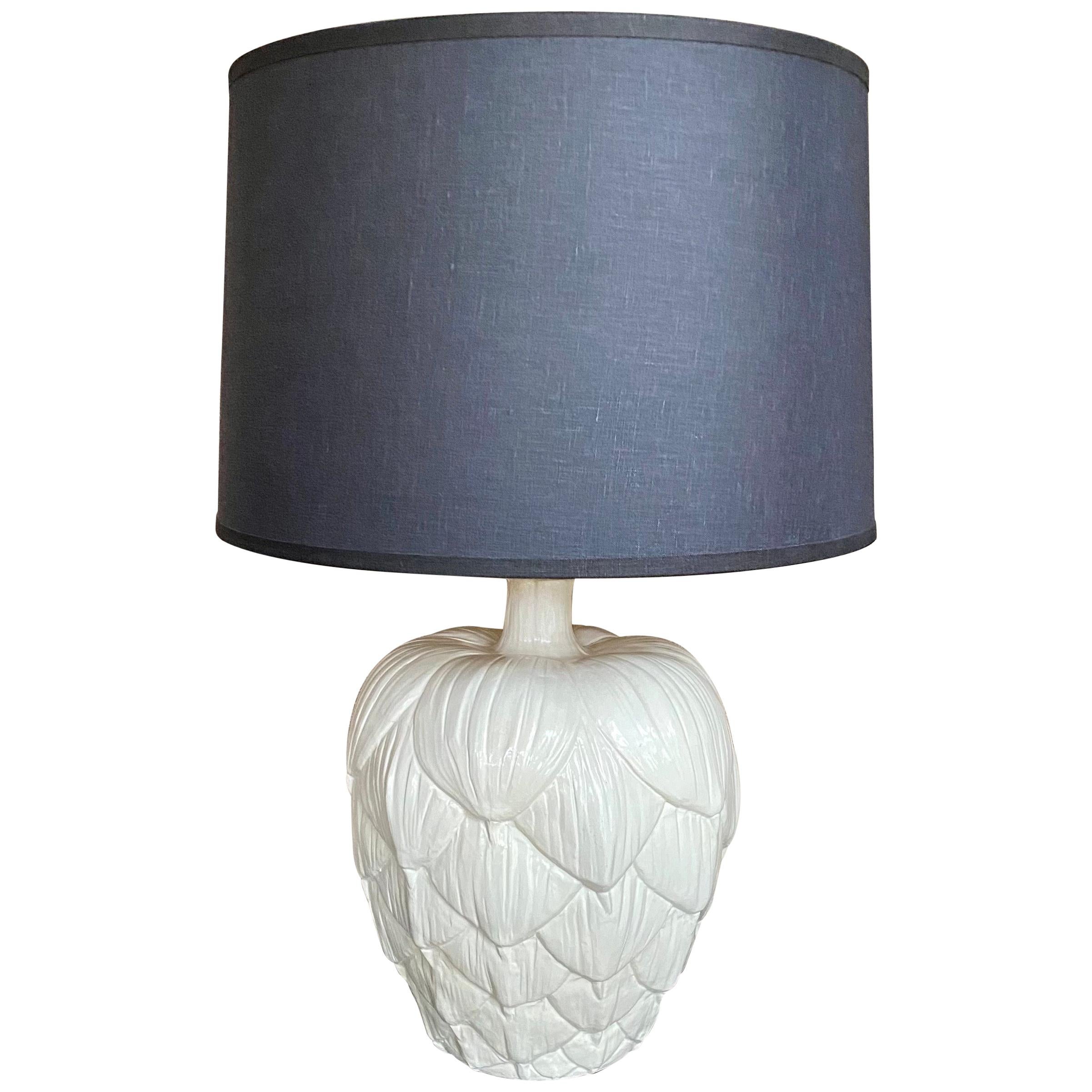 Moderne skulpturale Tischlampe aus Gips mit Artichoke-Blatt, Mid-Century Modern, 1960er Jahre