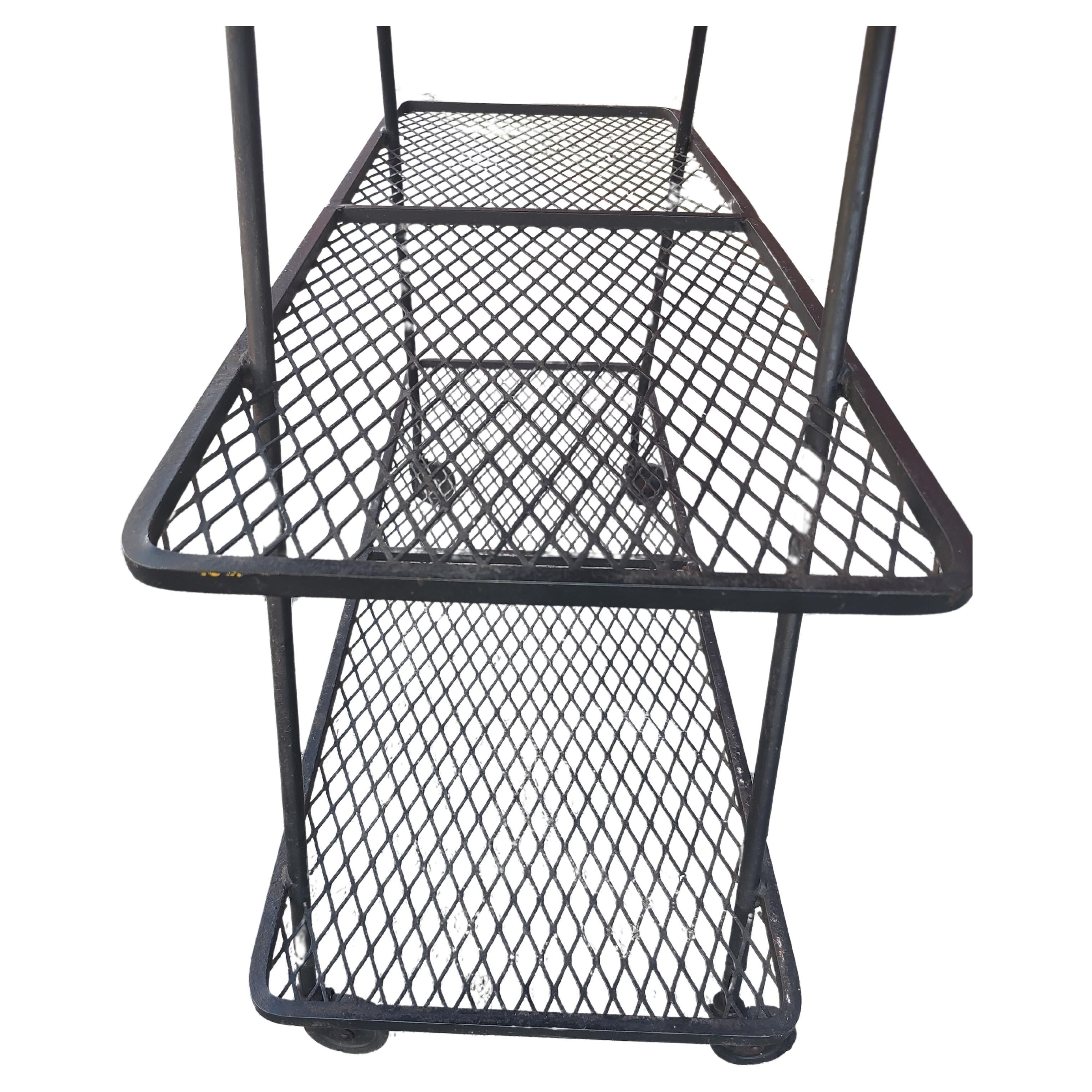 American Mid Century Modern Sculptural Bar Cart with a Surfboard Top by Arthur Umanoff For Sale