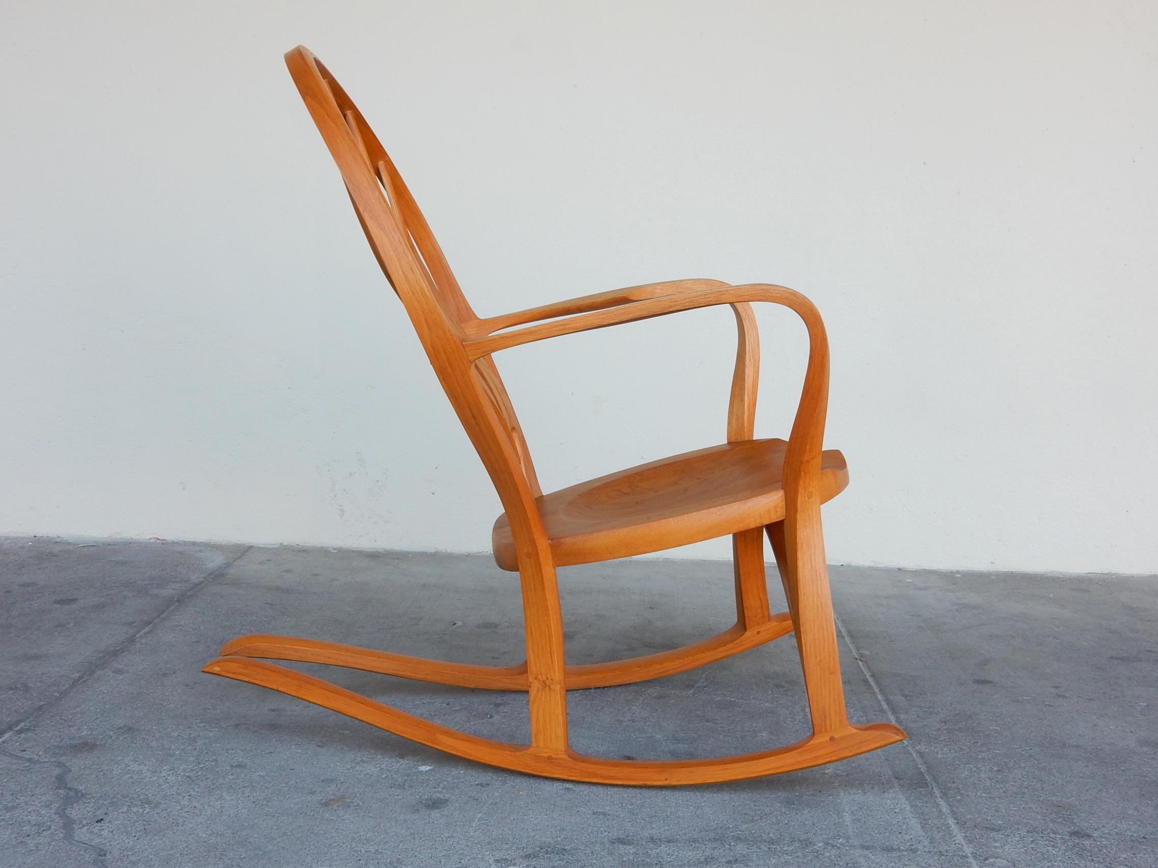 Mid-Century Modern Sculptural Bentwood Rocking Art Chair For Sale 2