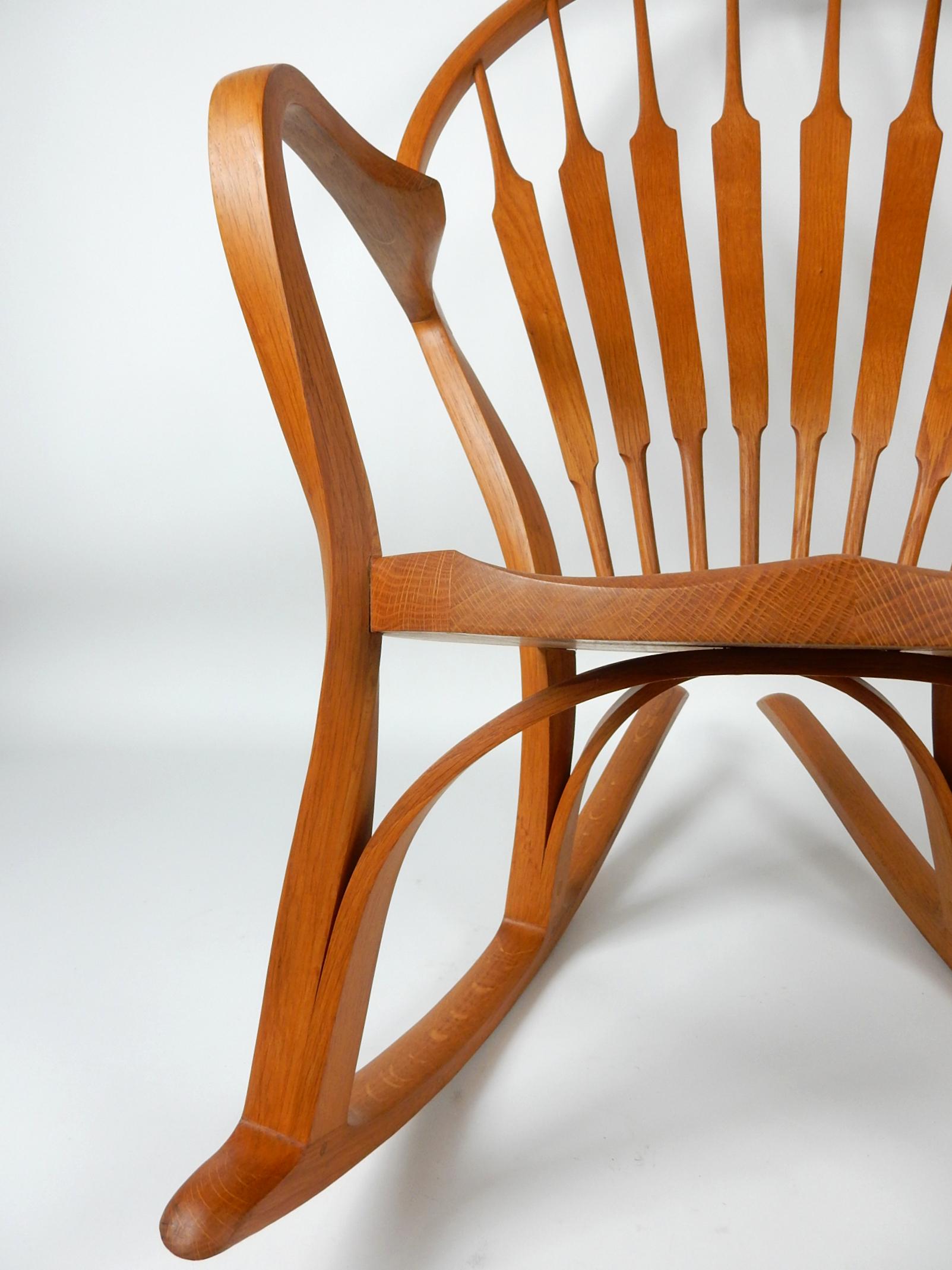 Hand-Crafted Mid-Century Modern Sculptural Bentwood Rocking Art Chair For Sale