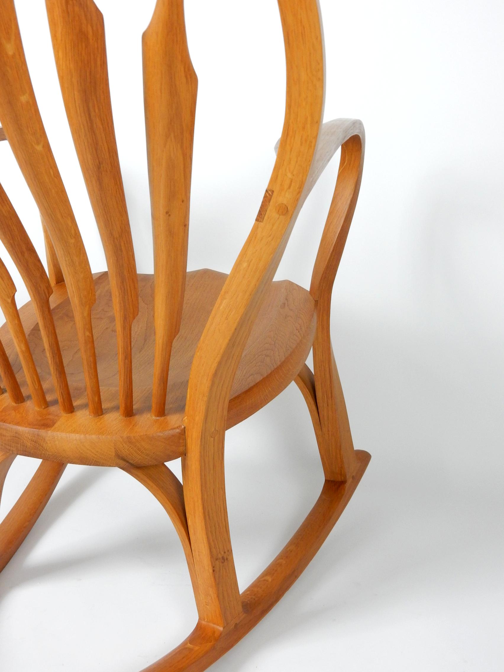 Hand-Crafted Mid-Century Modern Sculptural Bentwood Rocking Art Chair For Sale