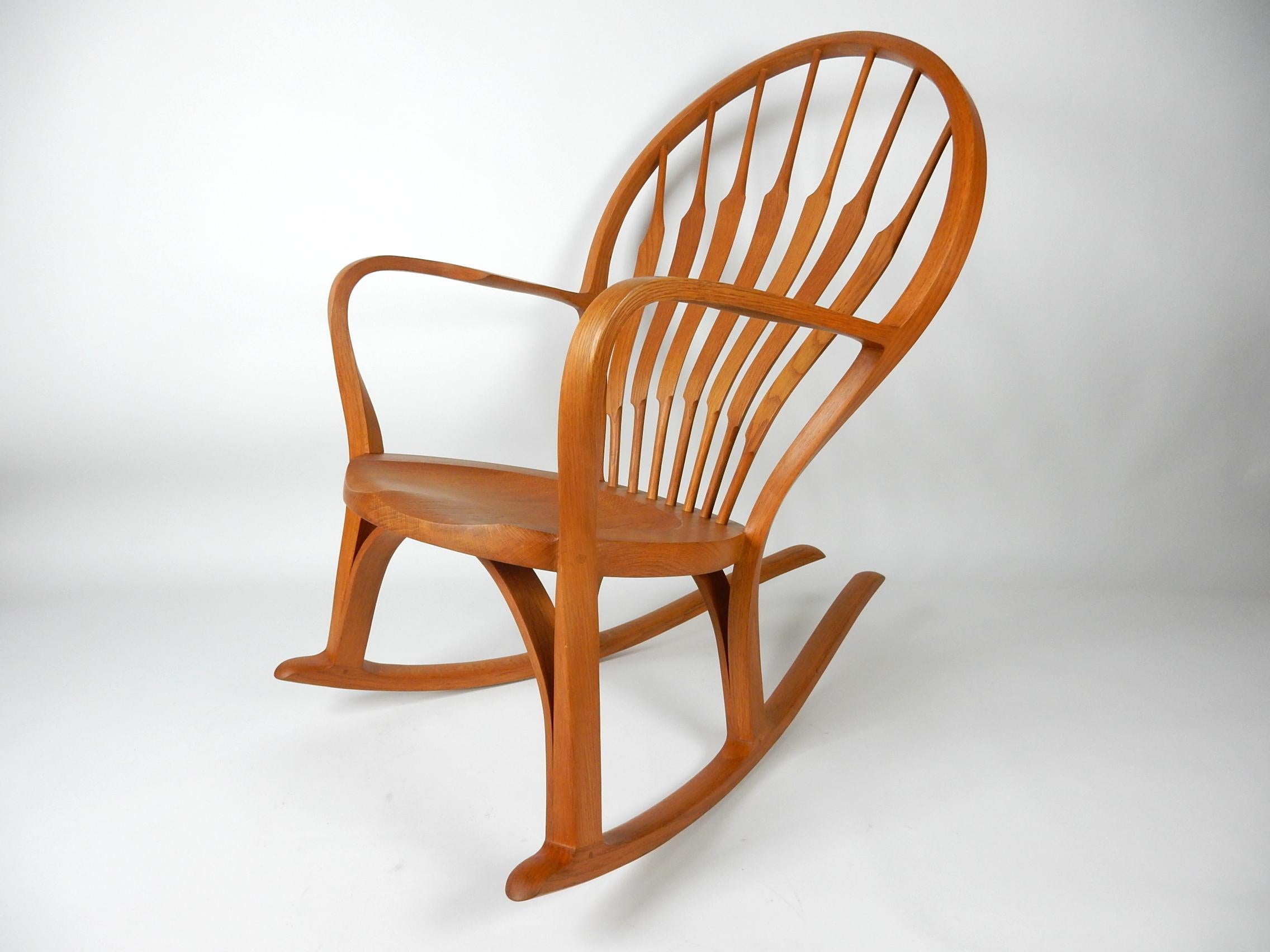 20th Century Mid-Century Modern Sculptural Bentwood Rocking Art Chair For Sale