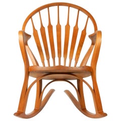 Mid-Century Modern Sculptural Bentwood Rocking Art Chair