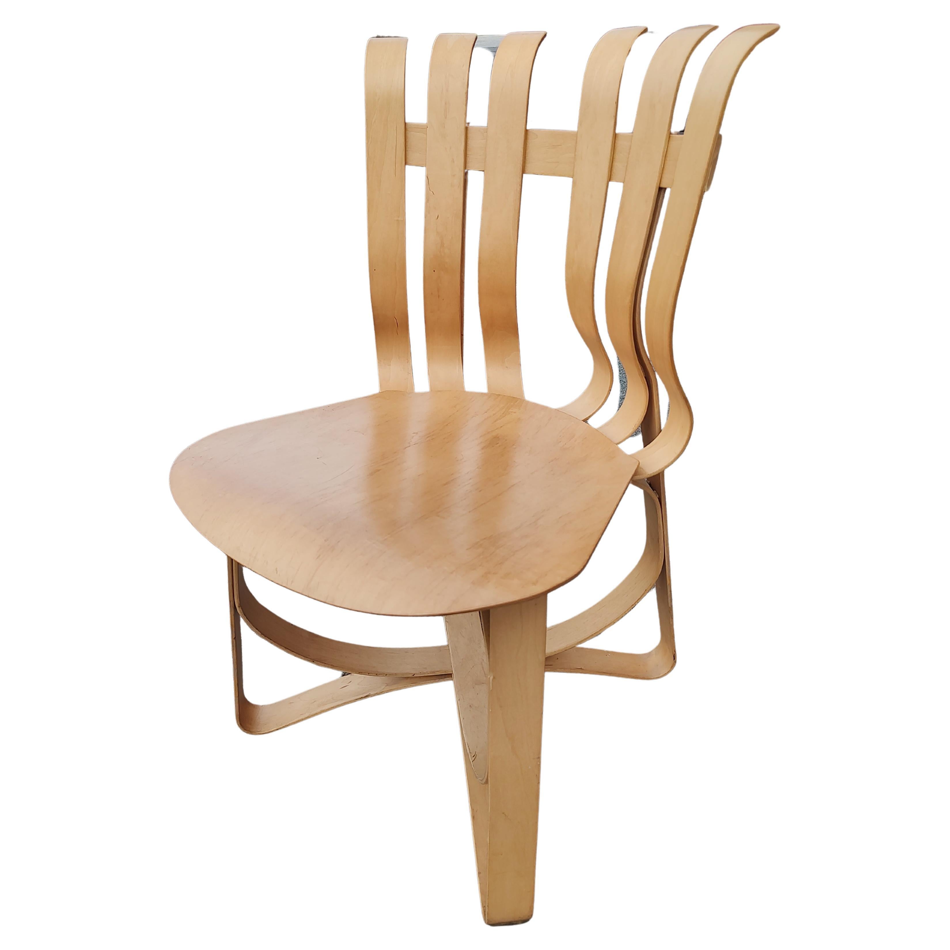 6 chaises sculpturales en bouleau mi-siècle modernes Hat Trick de Frank Gehry - Knoll en vente 2