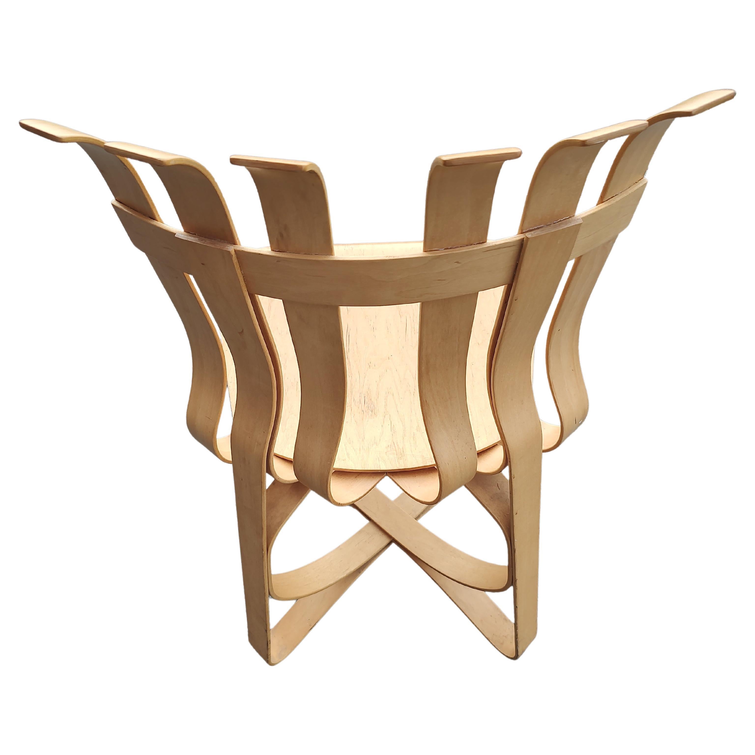 Plastique 6 chaises sculpturales en bouleau mi-siècle modernes Hat Trick de Frank Gehry - Knoll en vente