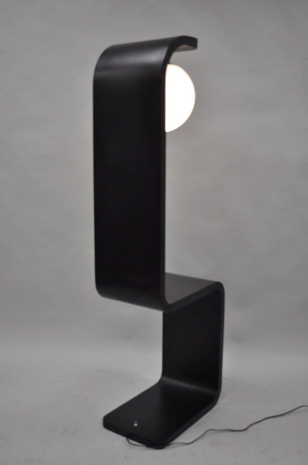 Mid-Century Modern Sculptural Black Chrome Floor Lamp Attributed to Modeline 4