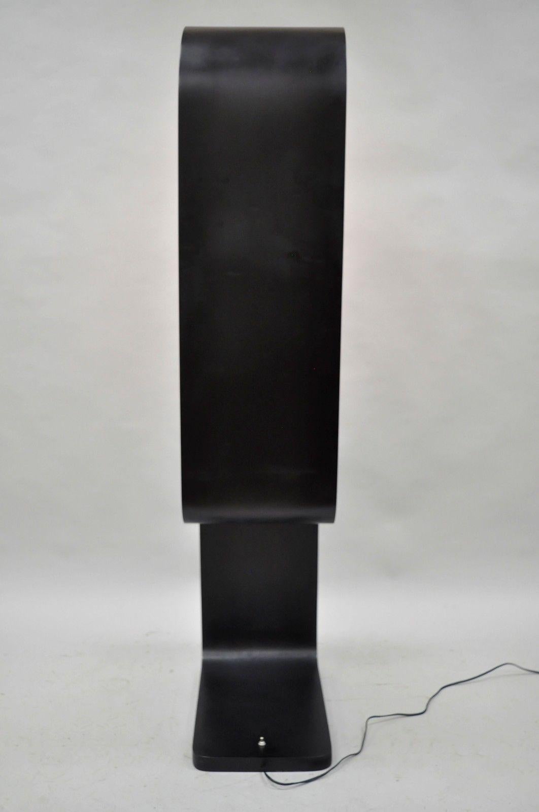 Mid-Century Modern Sculptural Black Chrome Floor Lamp Attributed to Modeline 5