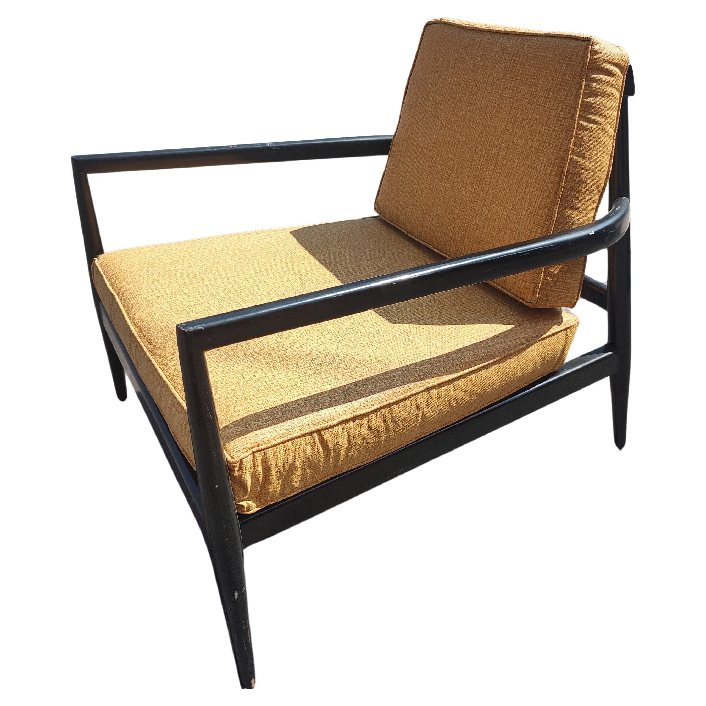 Skulpturaler schwarzer Lack-Loungesessel von Paul McCobb, Moderne der Mitte des Jahrhunderts im Angebot 1