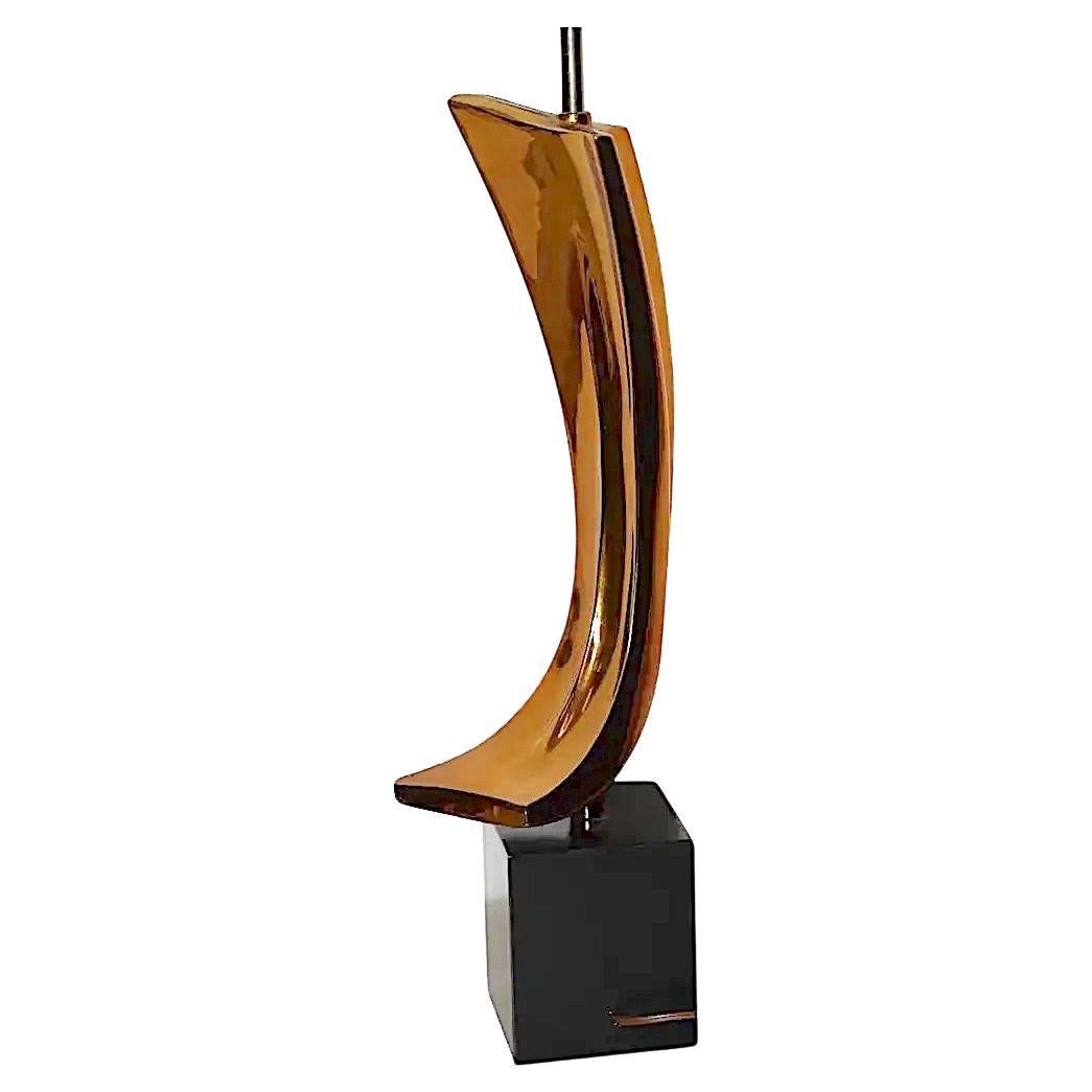 Mid-Century Modern Sculptural Brass Lamp