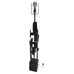 Mid Century Modern Sculptural Brutalist Torch Cut Table Lamp by Laurel Lamp co.