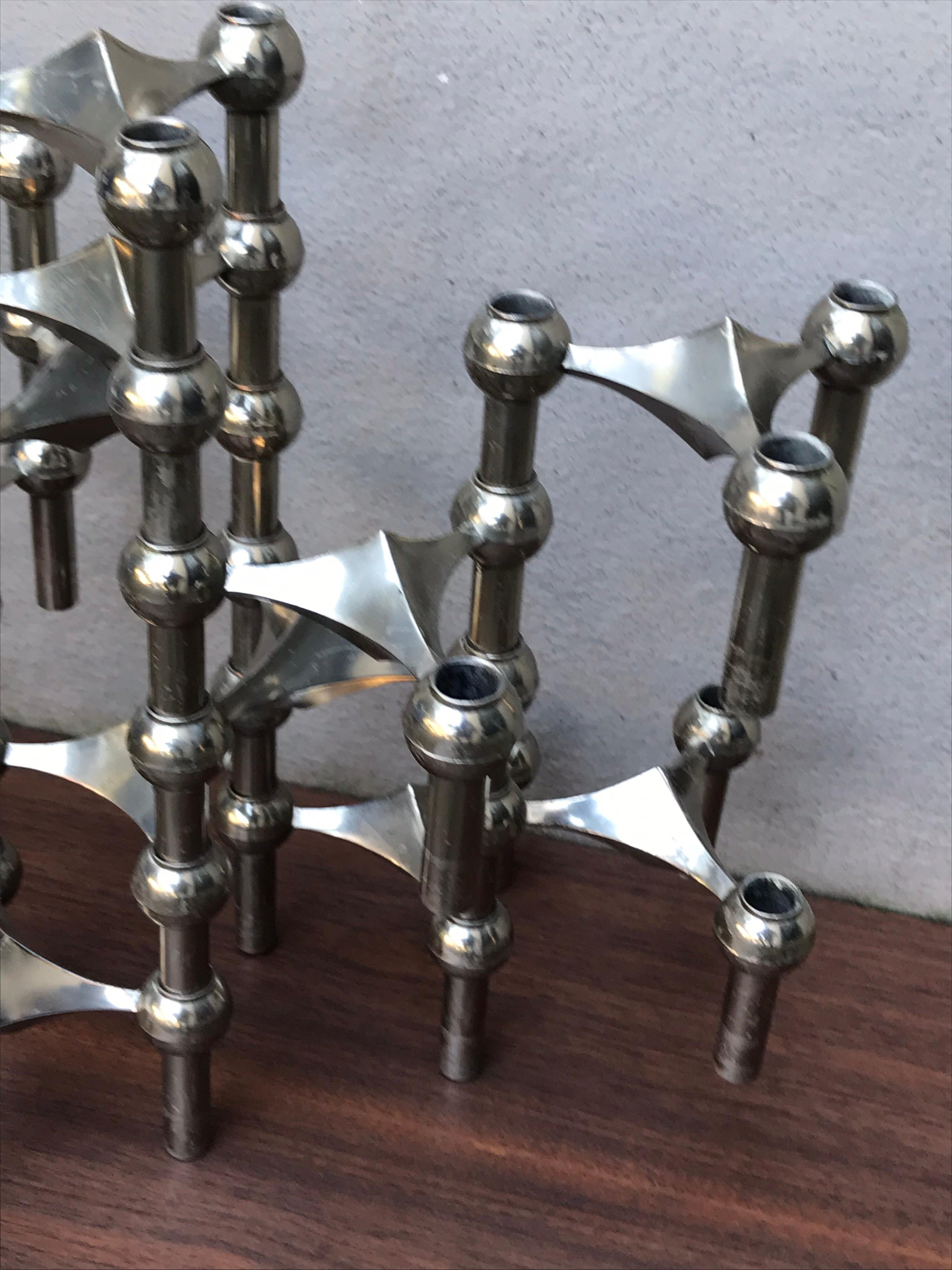 Mid Century Modern Sculptural Candleholders by Nagel, Germany In Good Condition In Bedford Hills, NY