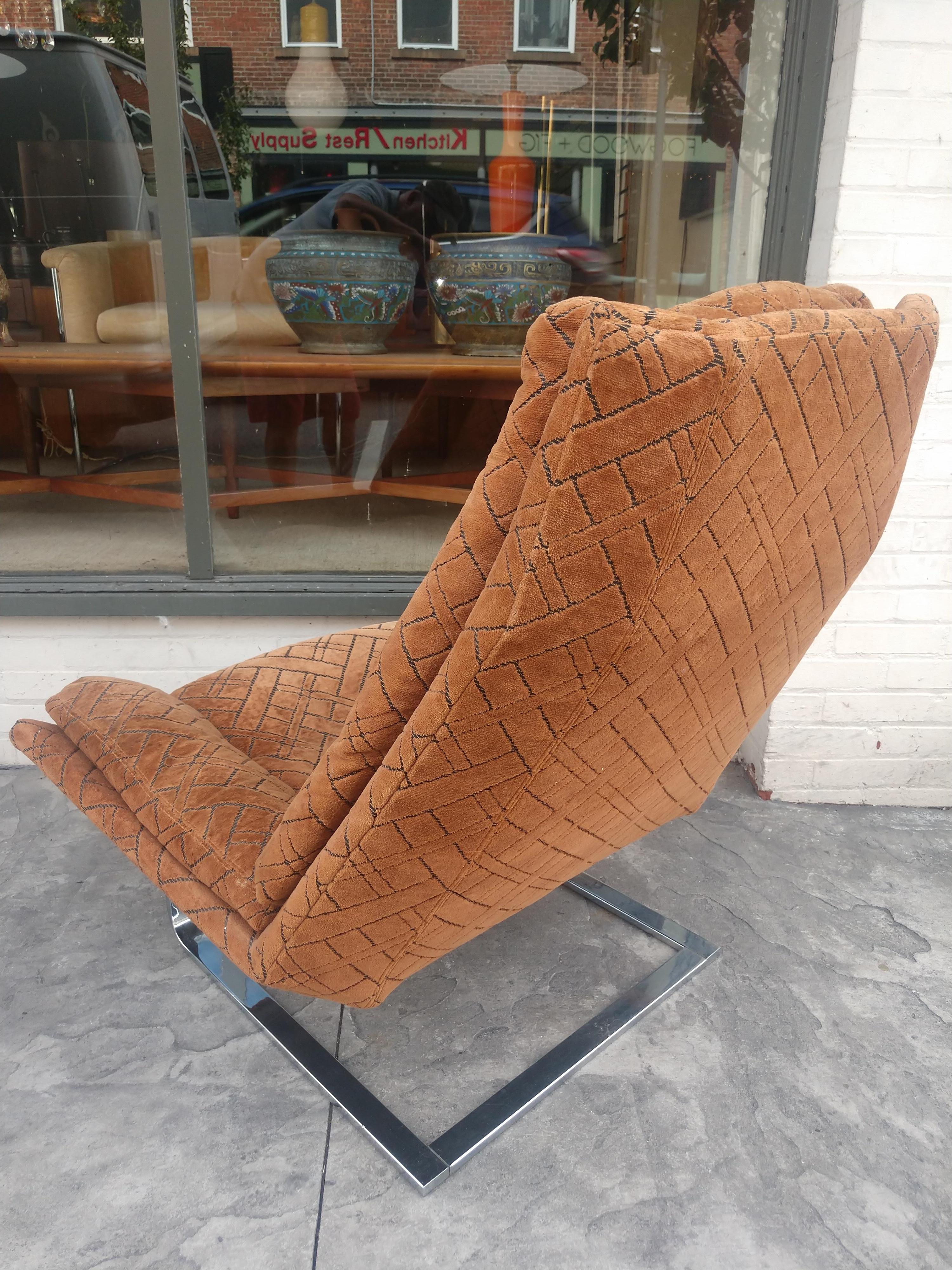 Mid-Century Modern Sculptural Cantilevered Lounge Chair by Milo Baughman, C1965 In Good Condition In Port Jervis, NY
