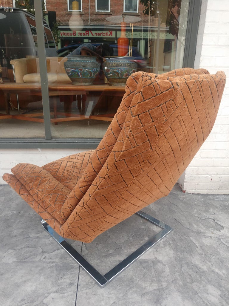 Mid-Century Modern Sculptural Cantilevered Lounge Chair by Milo Baughman, C1965 In Good Condition For Sale In Port Jervis, NY