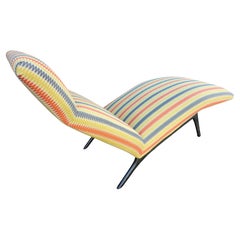 Mid Century Modern Sculptural Chaise Lounge w Knoll Fabric C1960