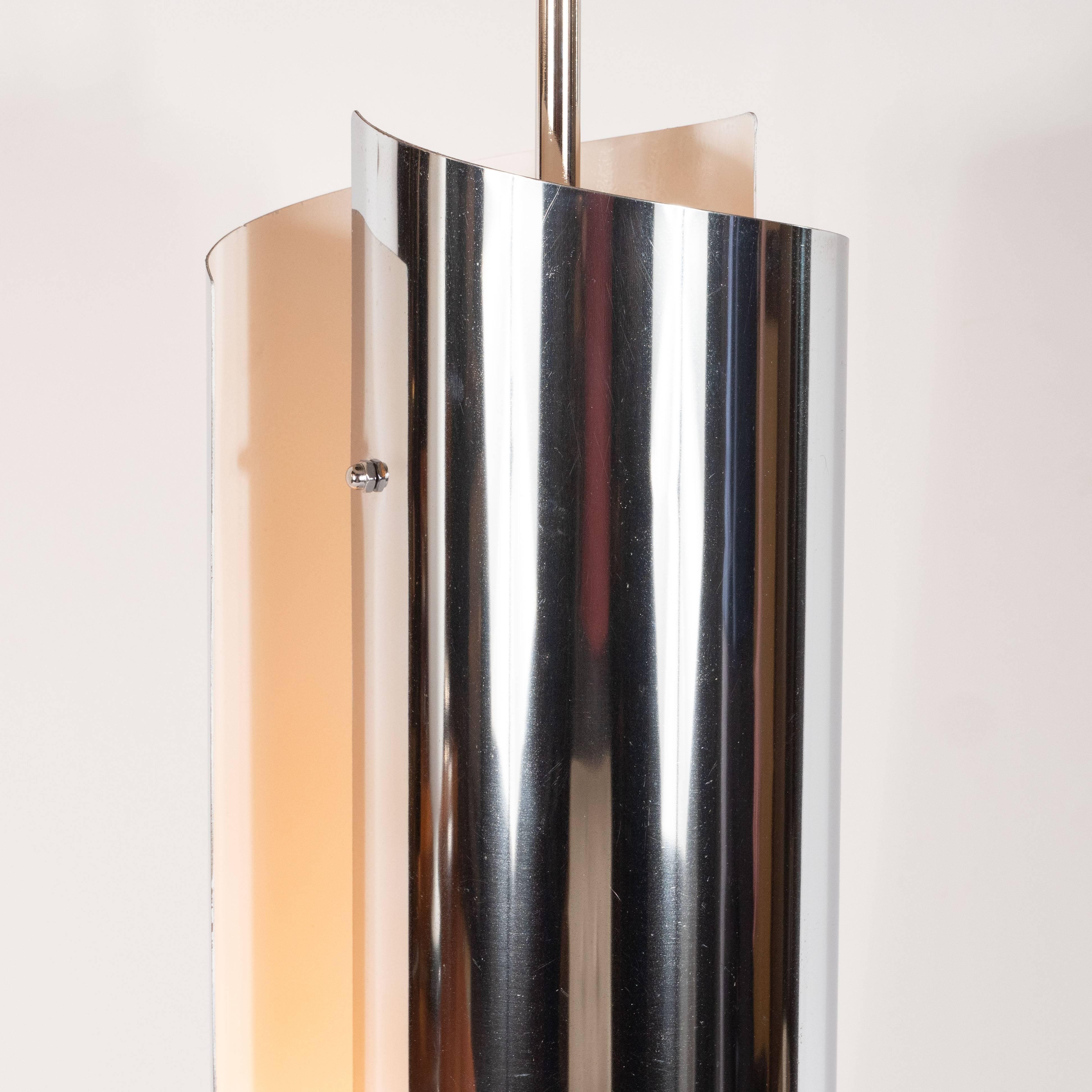 Mid-Century Modern Sculptural Chrome, Black and Cream Enamel Table Lamps 3