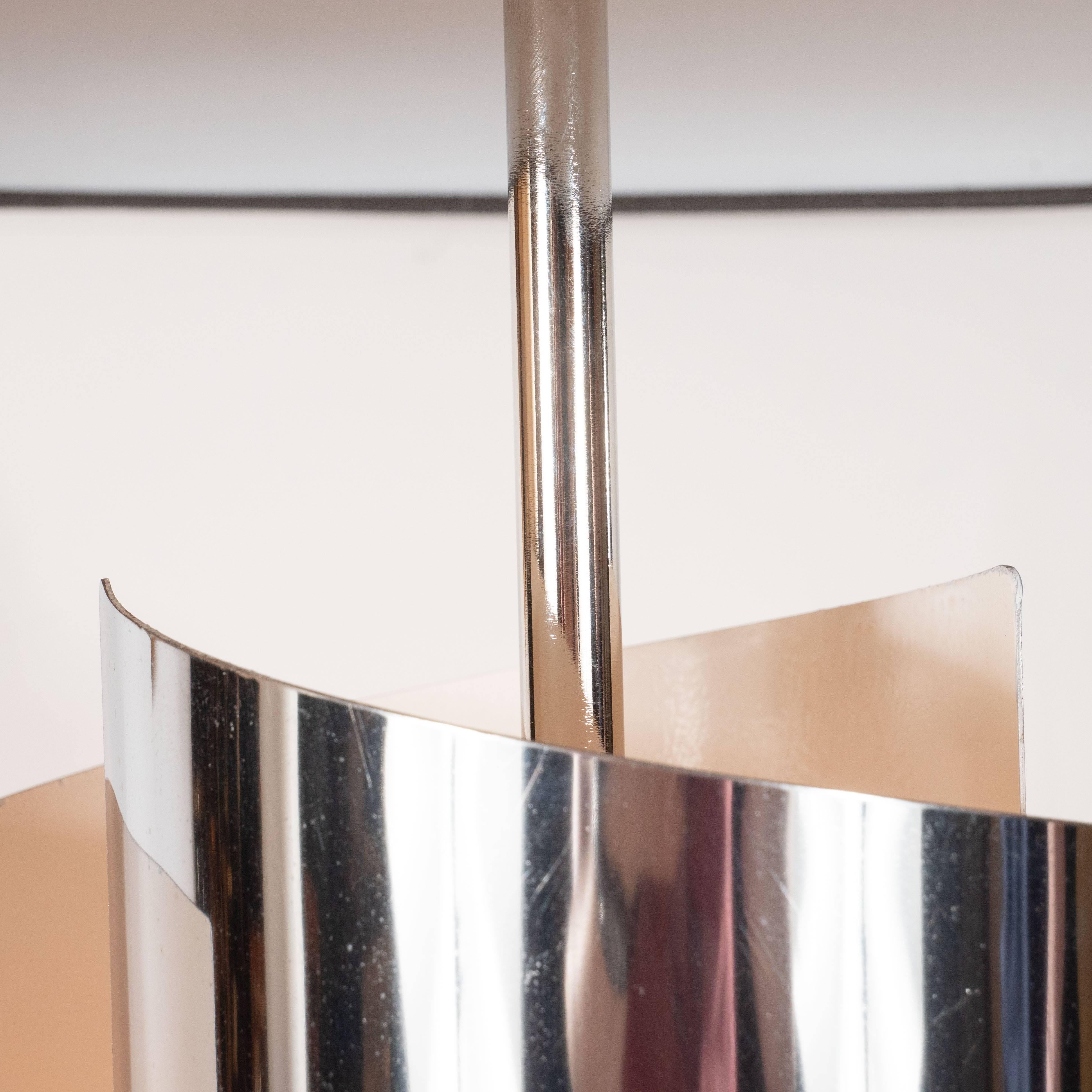 Mid-Century Modern Sculptural Chrome, Black and Cream Enamel Table Lamps 5