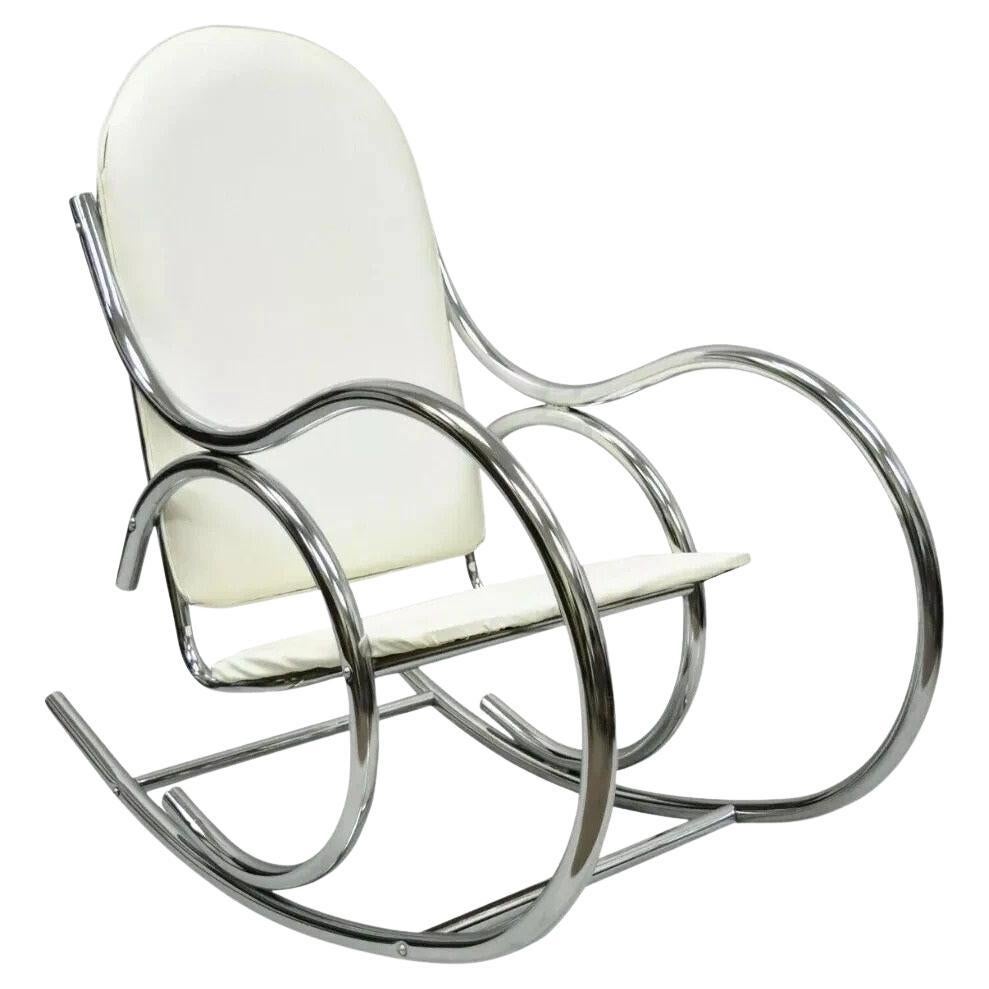 Chaise à bascule Thonet sculpturale moderne du milieu du siècle dernier de Milo Baughman