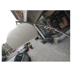 Mid Century Modern Sculptural Chrome w Marble Base Arc Lamp by Harvey Guzzini