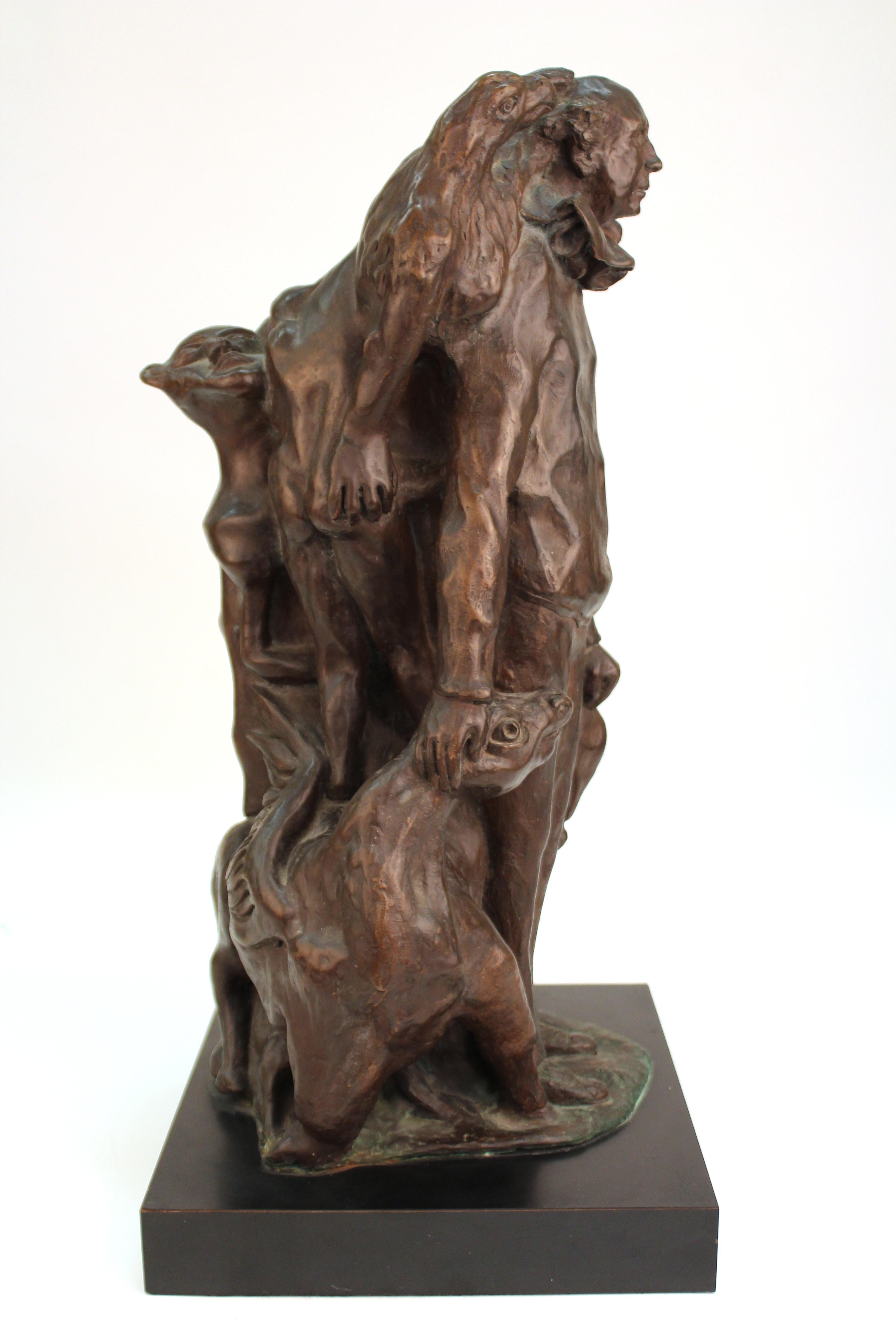 Mid-Century Modern Sculptural Clown Group in Bronzed Terracotta In Good Condition In New York, NY