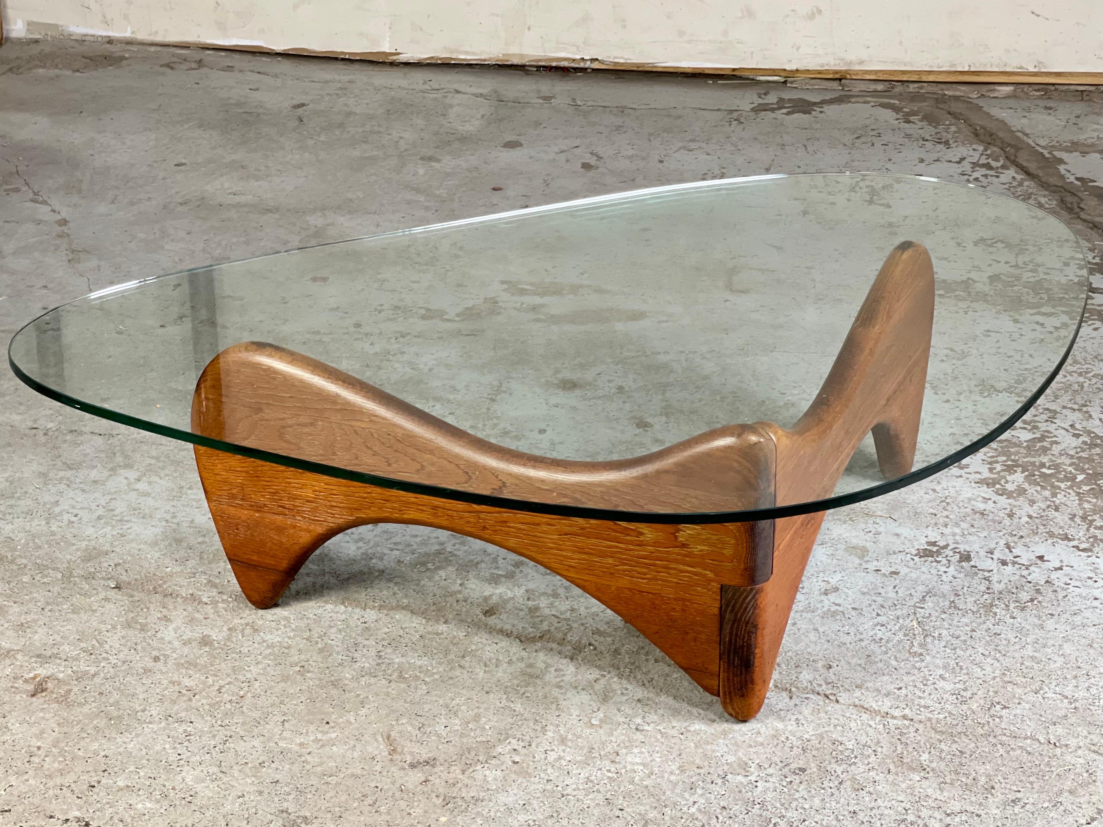 Carved Mid Century Modern Sculptural Coffee Table after Noguchi