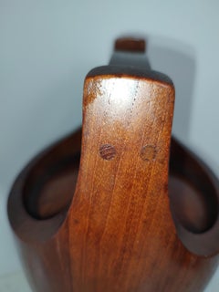 Mid-Century Modern Sculptural Danish Teak Ice Bucket by Jen's Quistgaard