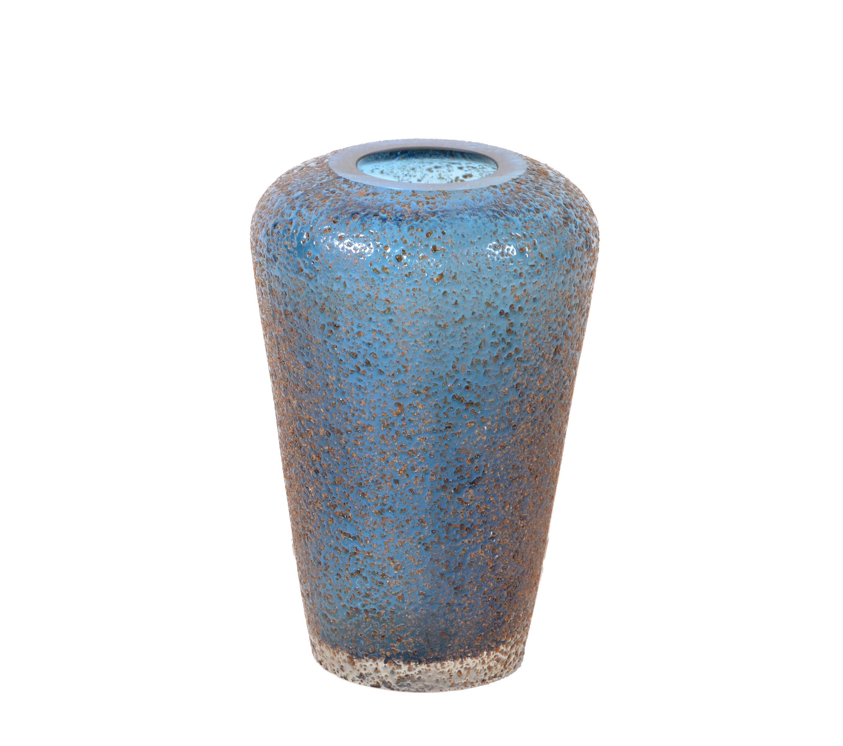 Mid-Century Modern Sculptural Dark Blue and Bronze Murano Art Glass Flower Vase 4