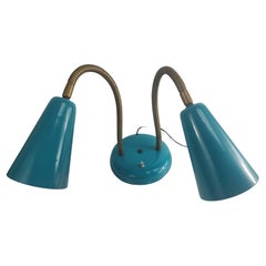 Mid Century Modern Sculptural Double Gooseneck Table Lamp