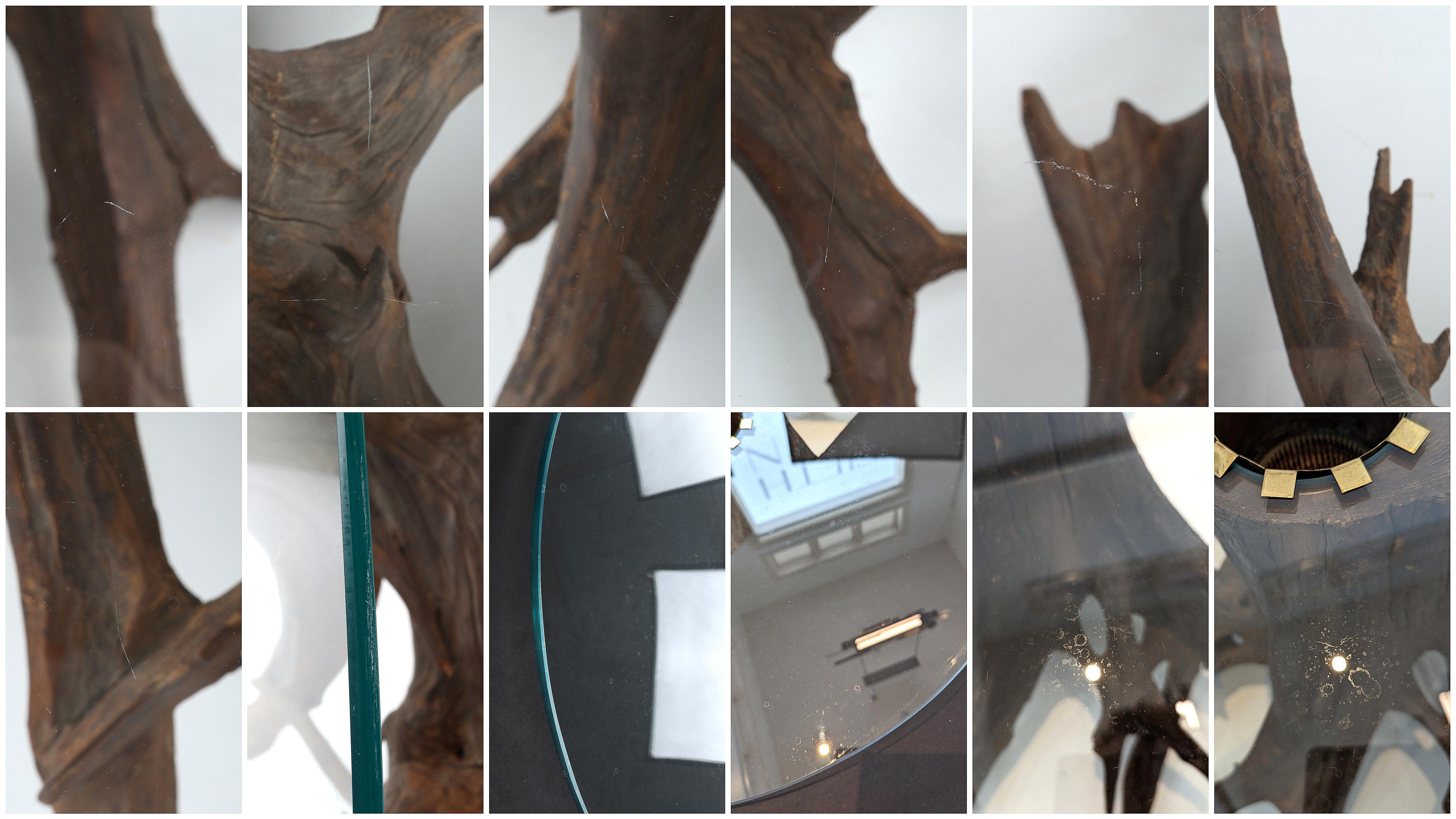 Tavolino da centro scultoreo Driftwood in vetro con inserto per fioriera, del periodo del Mid-Century Modern in vendita 8