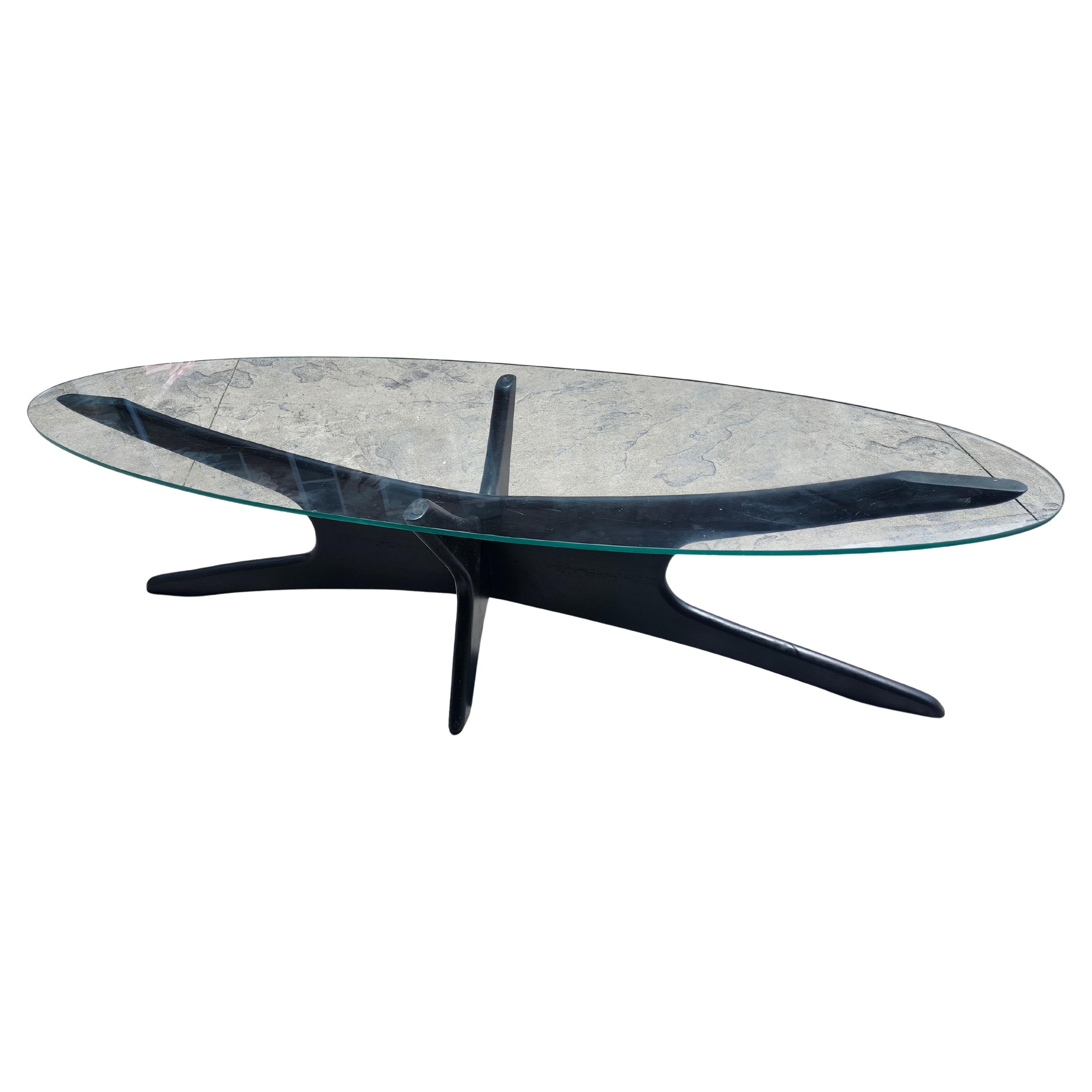 Américain Table Cocktail Elipitique Sculpturale Moderne du Milieu du Siècle par Adrian Pearsall C1965 en vente