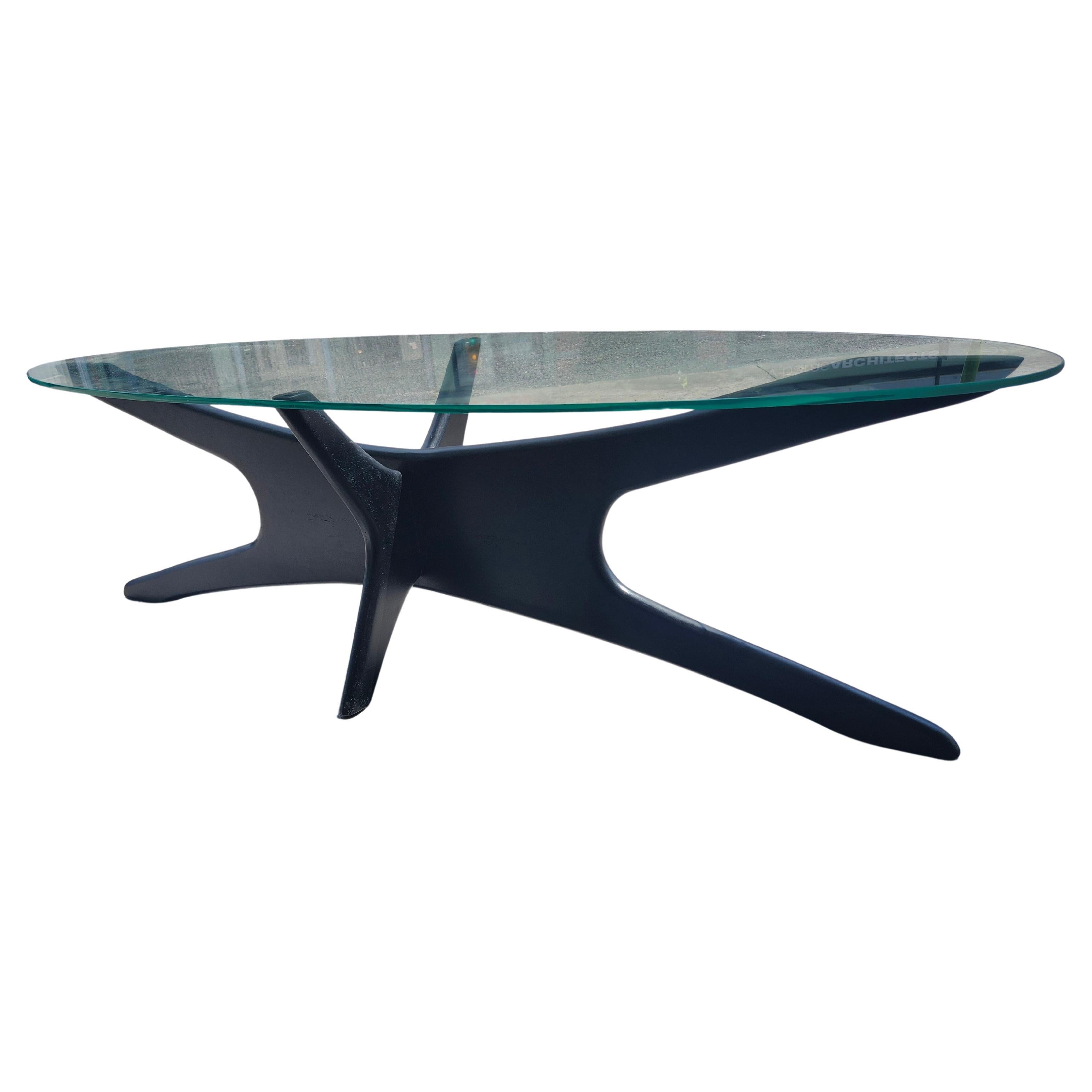Table Cocktail Elipitique Sculpturale Moderne du Milieu du Siècle par Adrian Pearsall C1965
